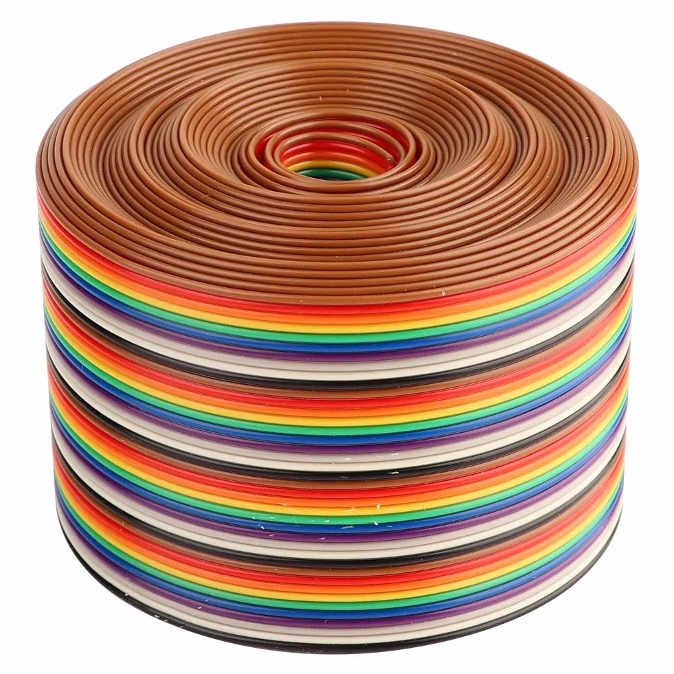 Kolorowy kabel taśmowy Rainbow 40P 1,27 mm Pitch 5,08 cm do złączy wtykowych 5 m
