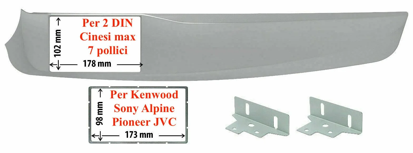 2-DIN ramka radiowa do Alfa Guiletta (typ 940) 5 2010-10 2013 srebrna