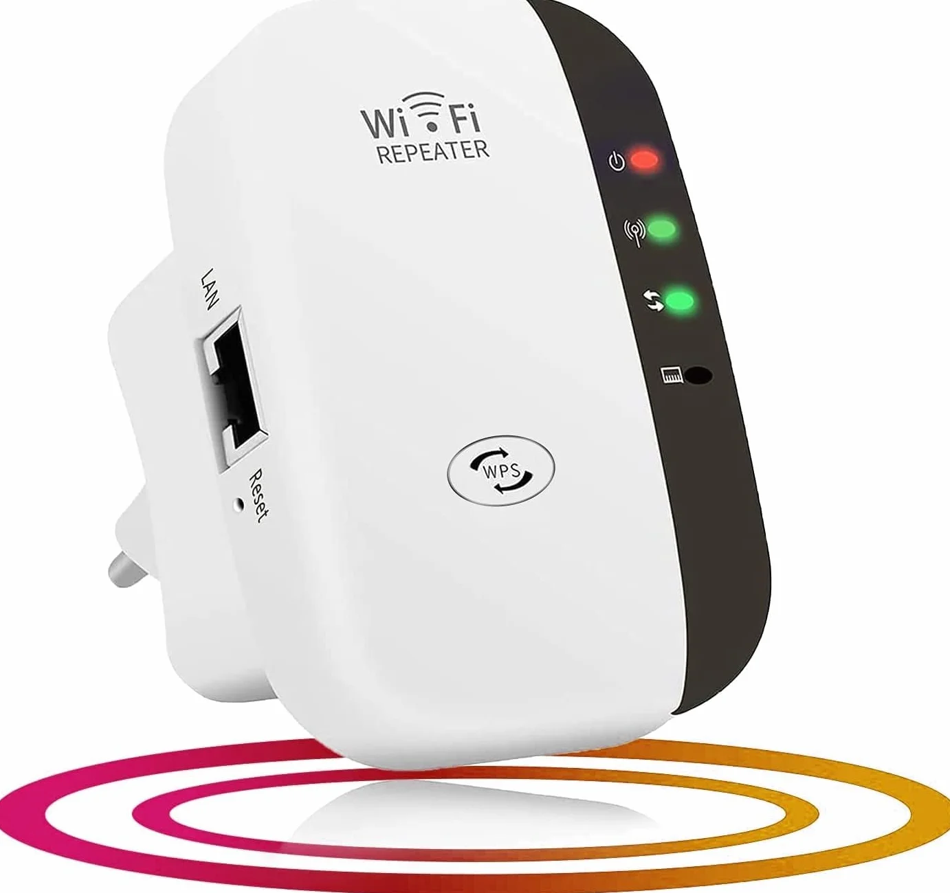 MKOIJN Wzmacniacz Wi-Fi 300 Mbit/s 2,4 GHz, wzmacniacz WiFi z trybem repeater/AP i funkcją WPS, wzmacniacz internetowy do 3650 m² i 35+ urządzeń (biały)