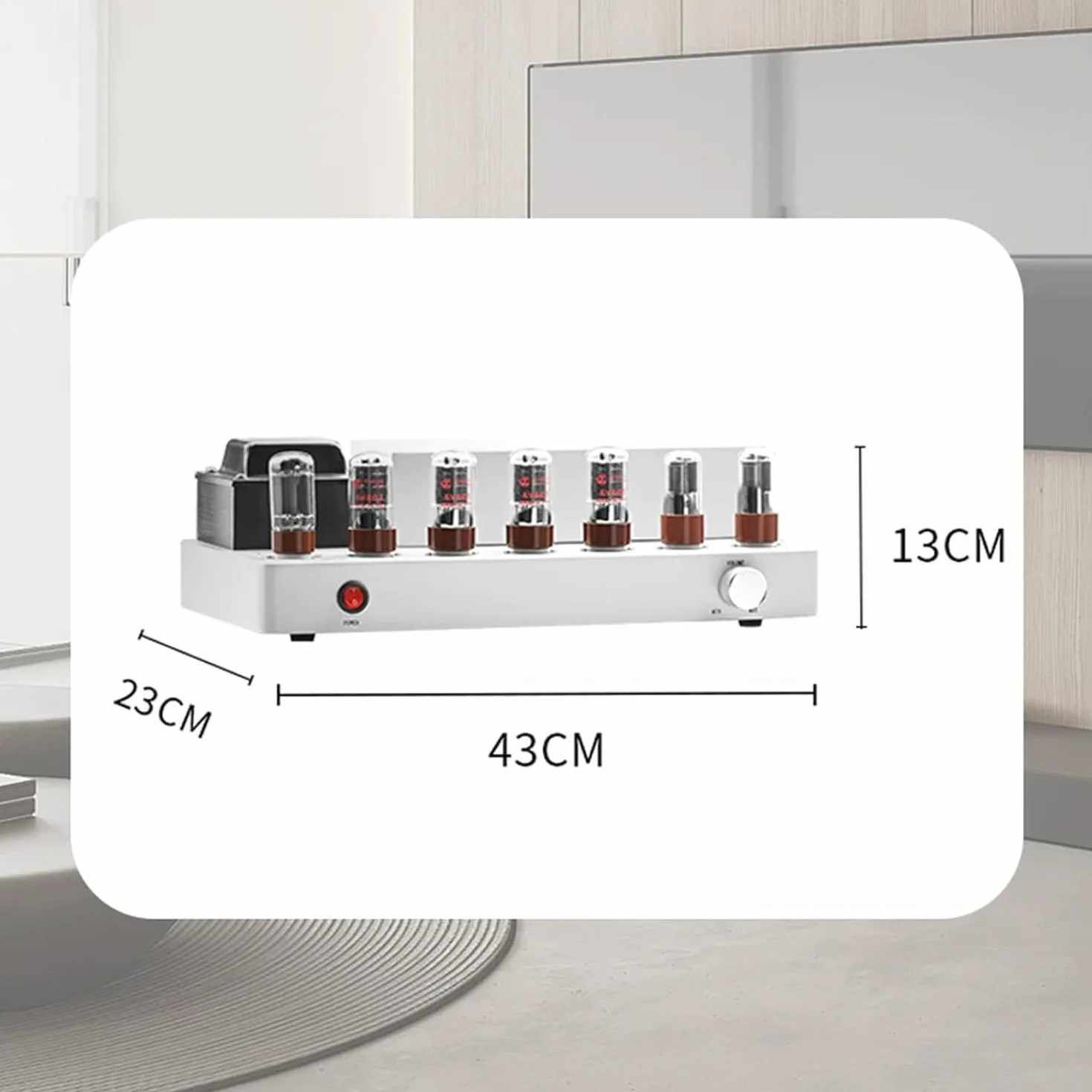 Wzmacniacz lampowy stereo, wzmacniacz mocy 9 W x 2 RMS z lampą próżniową, z Bluetooth 5.0, pasmo przenoszenia 20 Hz-20 kHz, niskie zniekształcenia, do głośników domowych i zewnętrznych