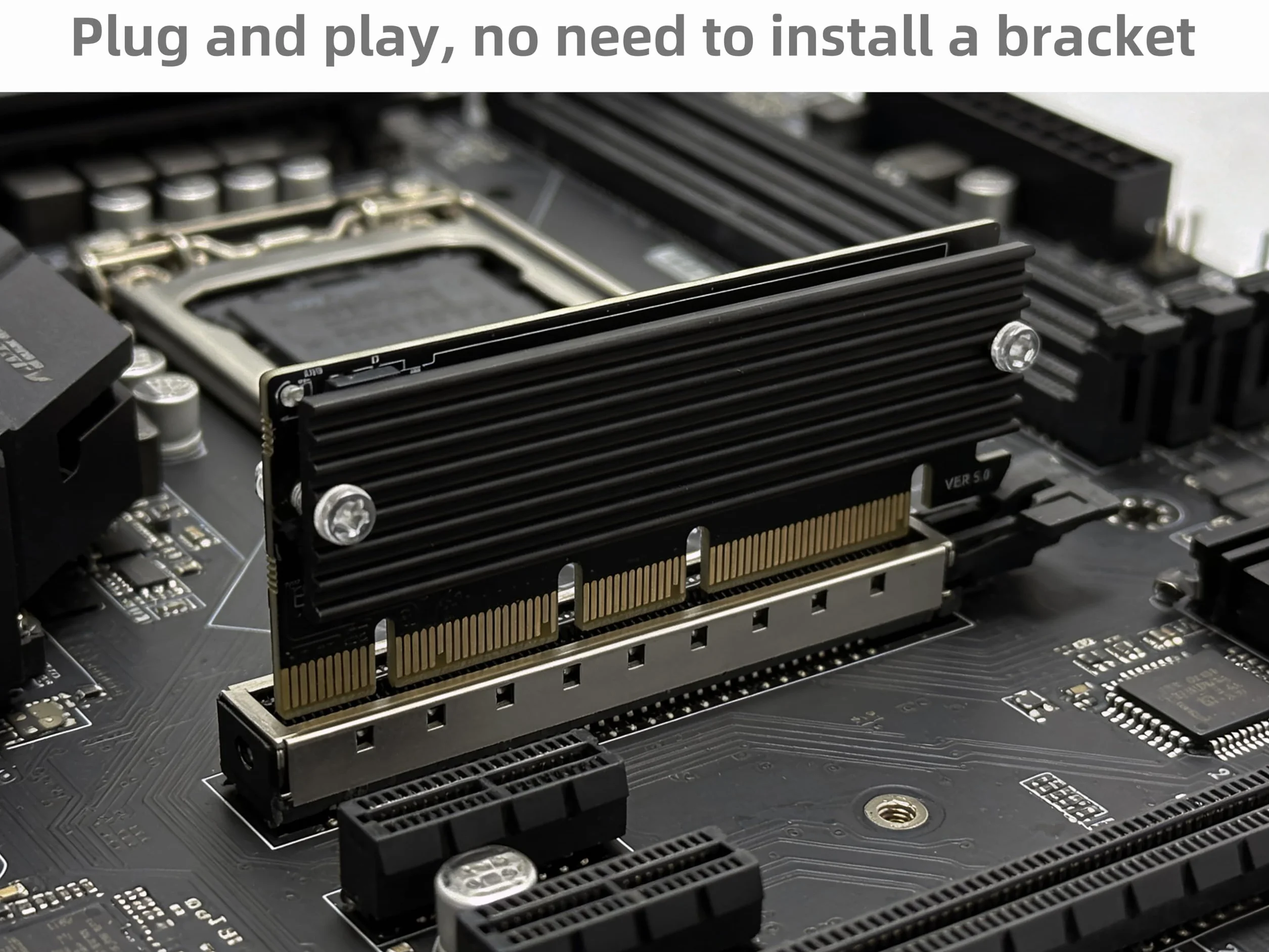 Karta adaptera PCIe NVMe z radiatorem, interfejs x16 pasuje do gniazd x4/x8, konwertuje dysk M.2 SSD na PCIe 4.0/3.0 na komputer stacjonarny