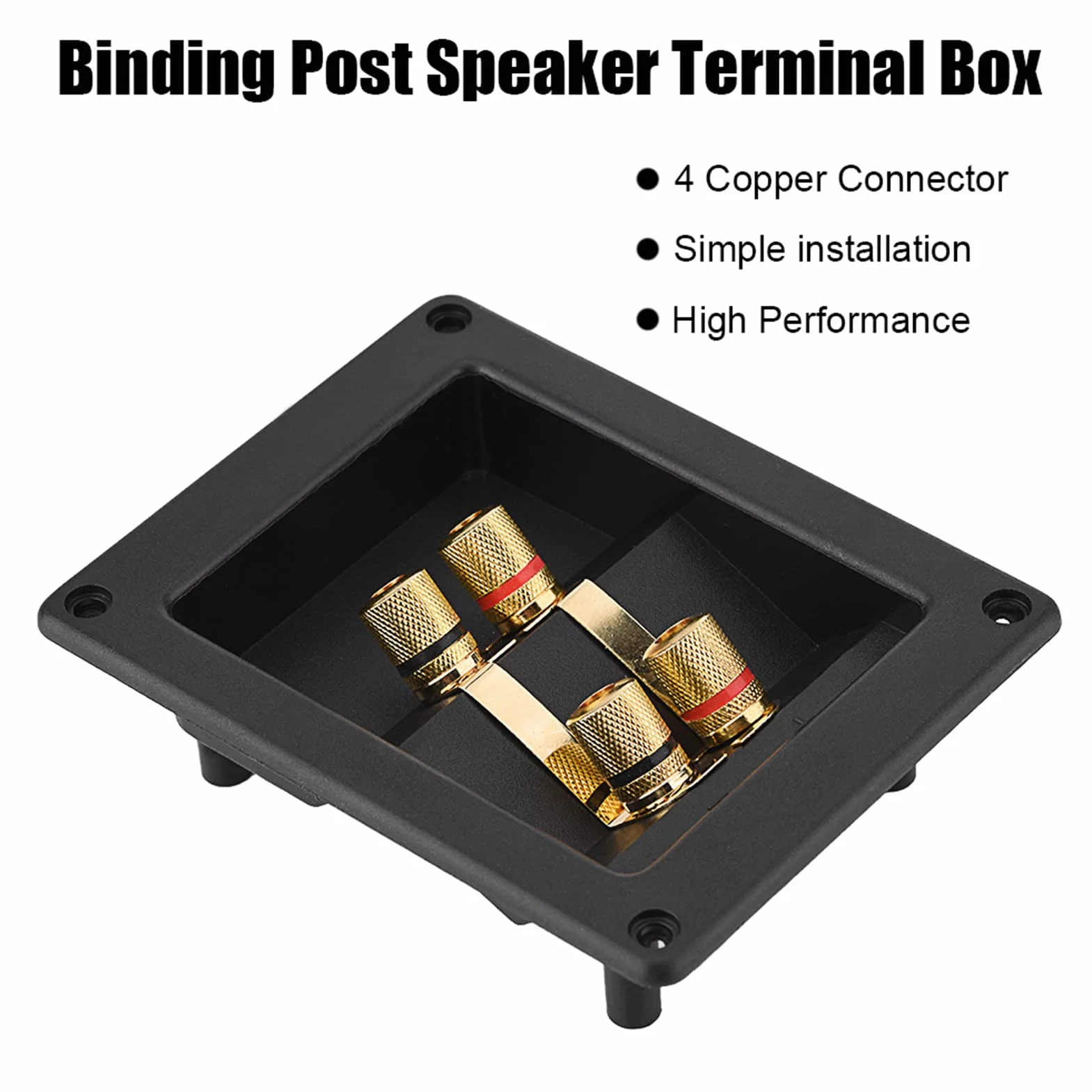 Głośnik Box Terminal Cup, 4 Miedziane Oprawy Post Subwoofer Box Głośnikowe Zaciski Głośnikowe dla DIY Home Car Stereo Speaker