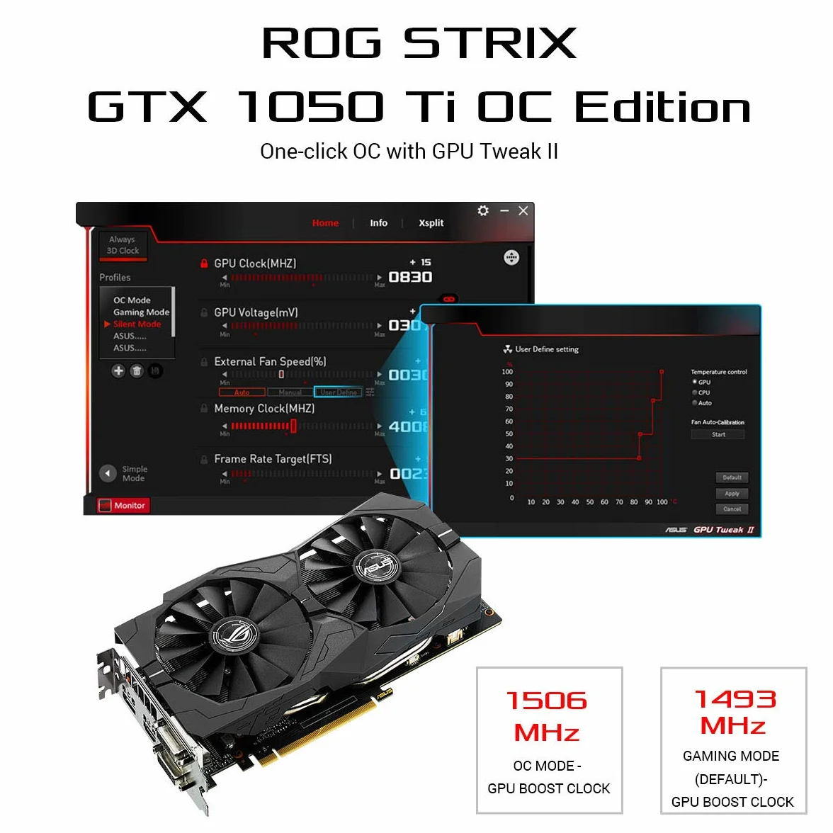 Asus NVIDIA GeForce STRIX-GTX1050TI-O4G-GAMING 4 GB GDDR5 128-bitowa pamięć HDMI/DP/DVI PCI Express 3 karta graficzna - czarna