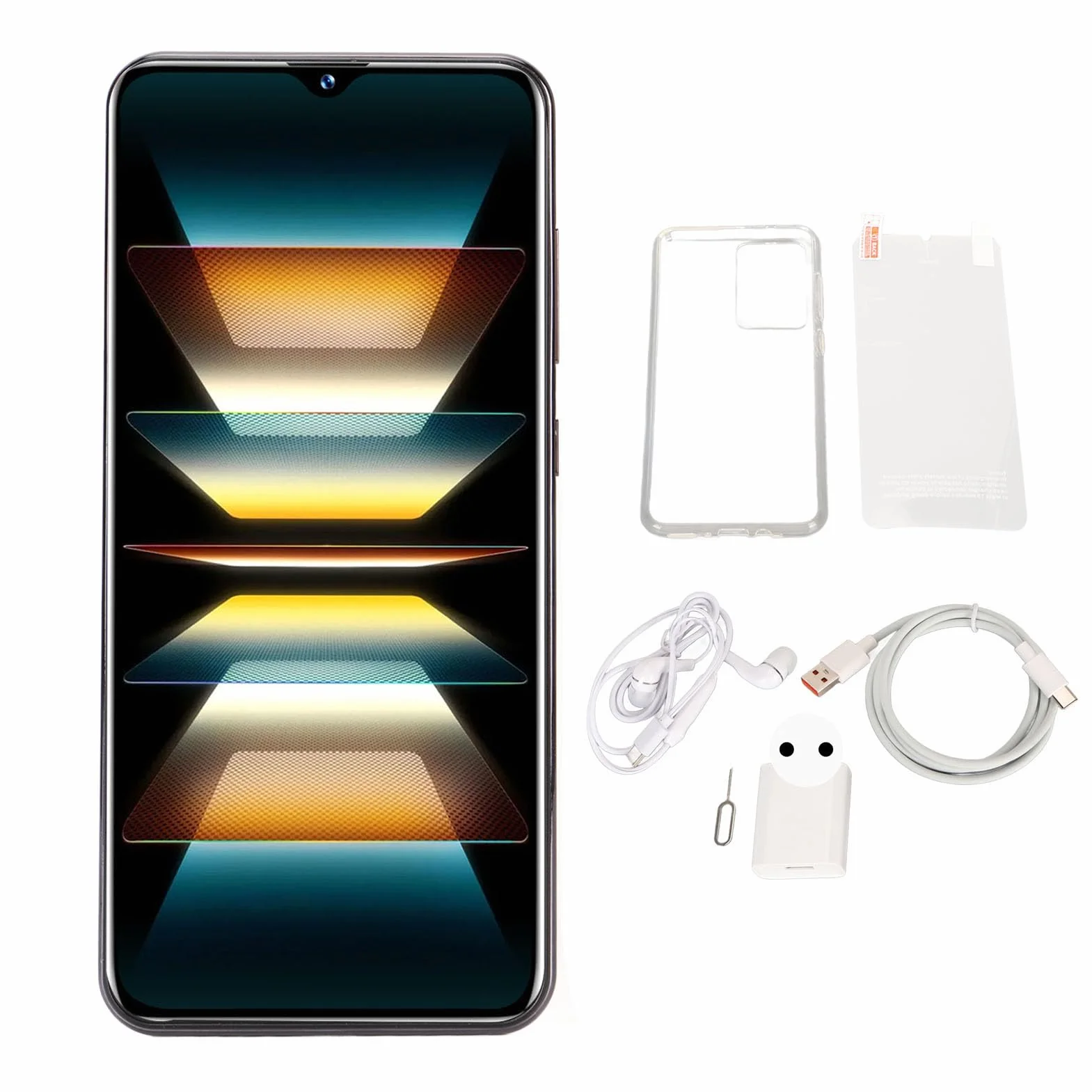 Smartfon z podwójną kartą w Trybie Gotowości Telefon Komórkowy 12 GB 256 GB 32 MP 16 MP Ekran 6,54 Cala 2,4G 5G WiFi z Etui na Telefon Słuchawki Filmowe do Wykonywania połączeń