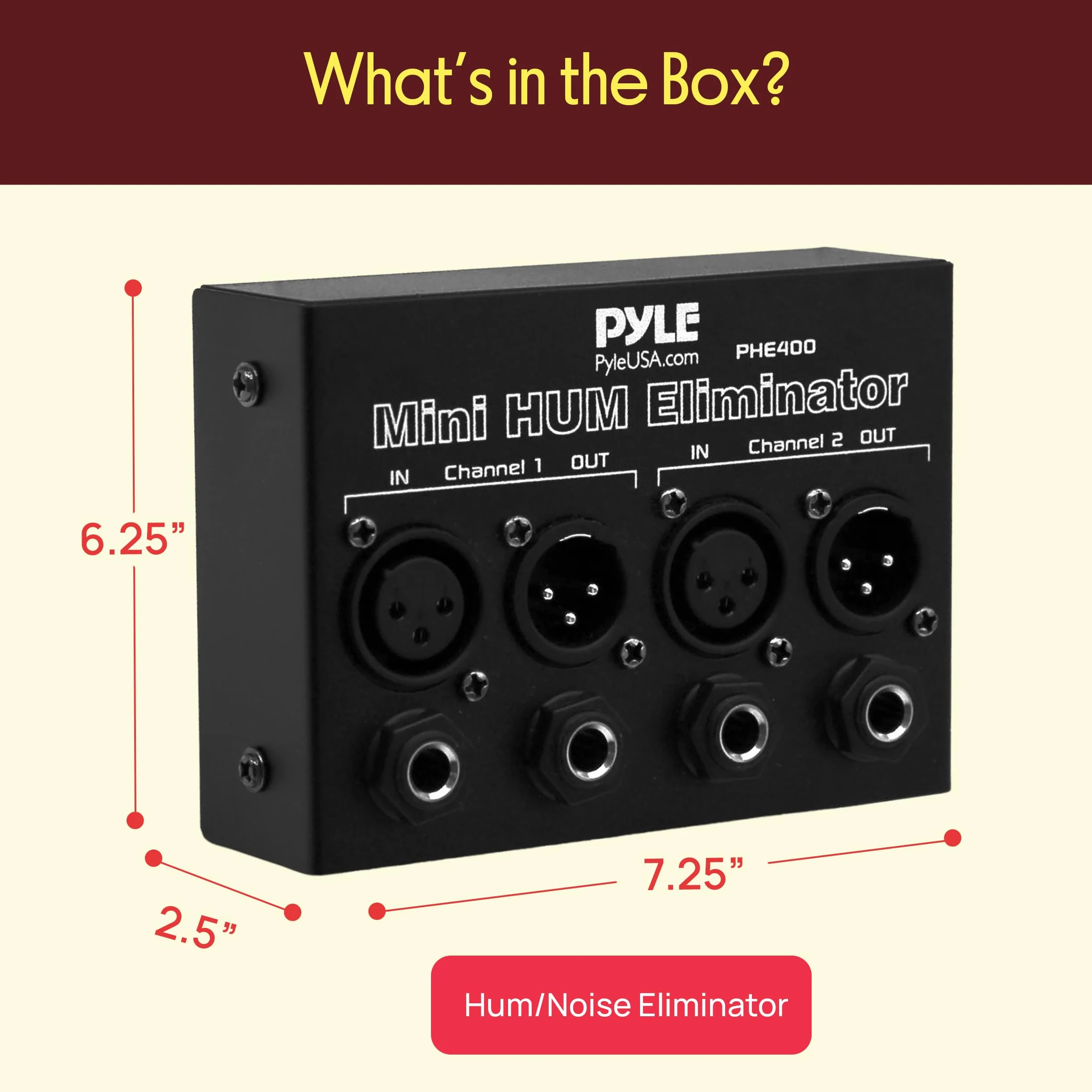Pyle B00BARTW42 tłumik Box (2-kanałowy) z gniazdami XLR