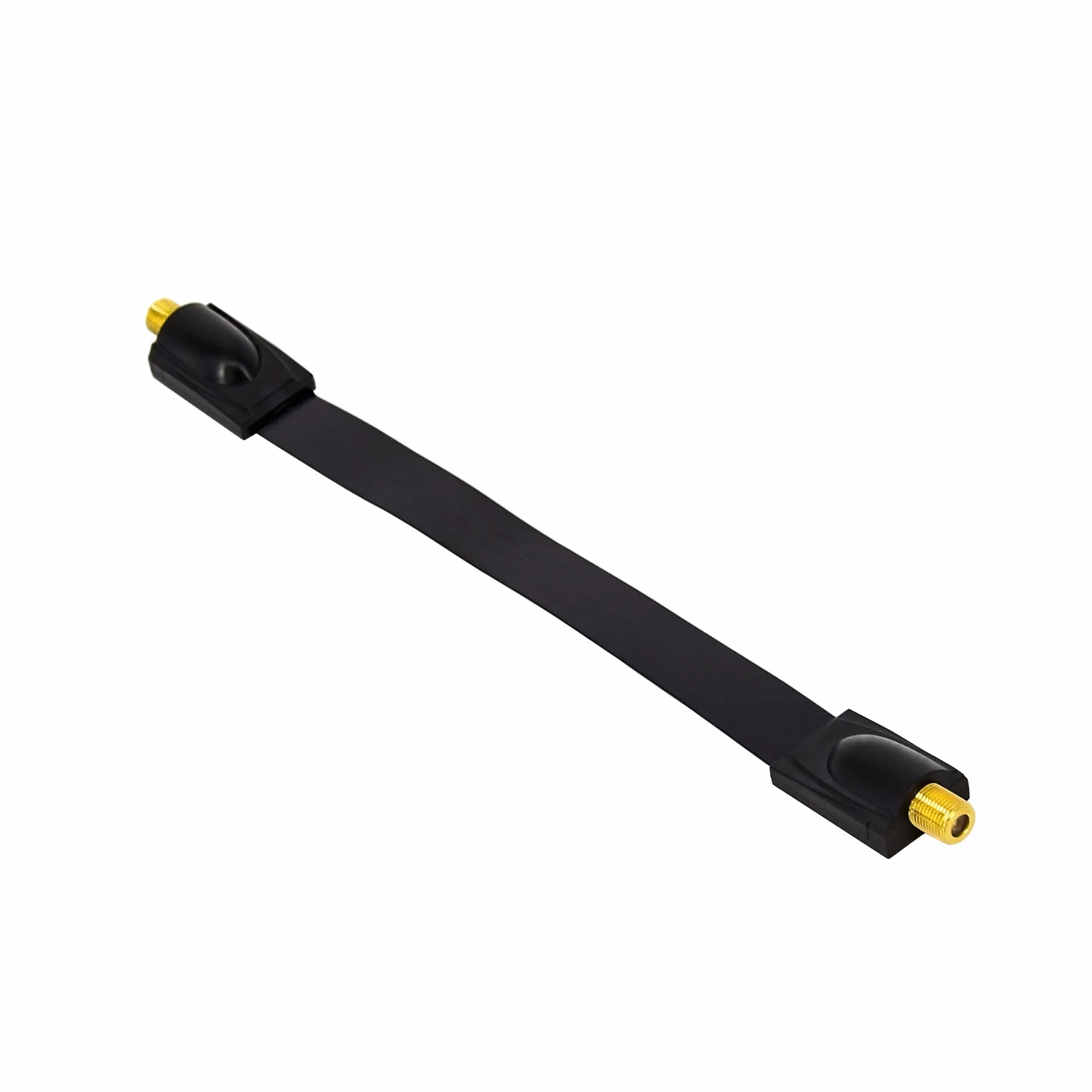 Premium X Przepust okienny satelitarny, 2 x wtyk F, 2 x gumowe tulejki, płaski kabel DVB-C DVB-T ekstra płaski 26 cm, czarny, 2 x podkładki samoprzylepne