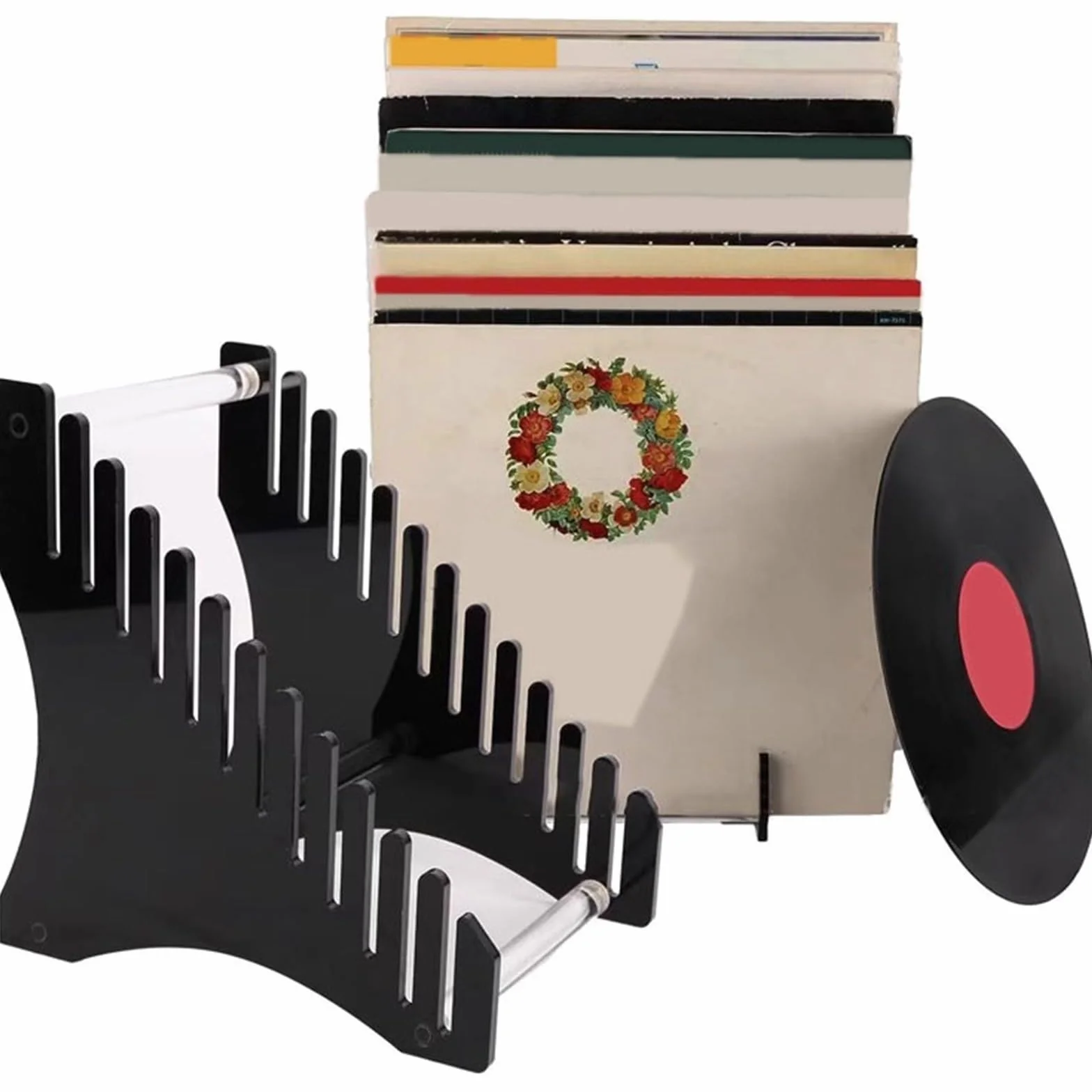 Stojak na płyty Albumy CD stojak na stojaki akrylowy płyty winylowe 12 organizer do przechowywania płyt LP