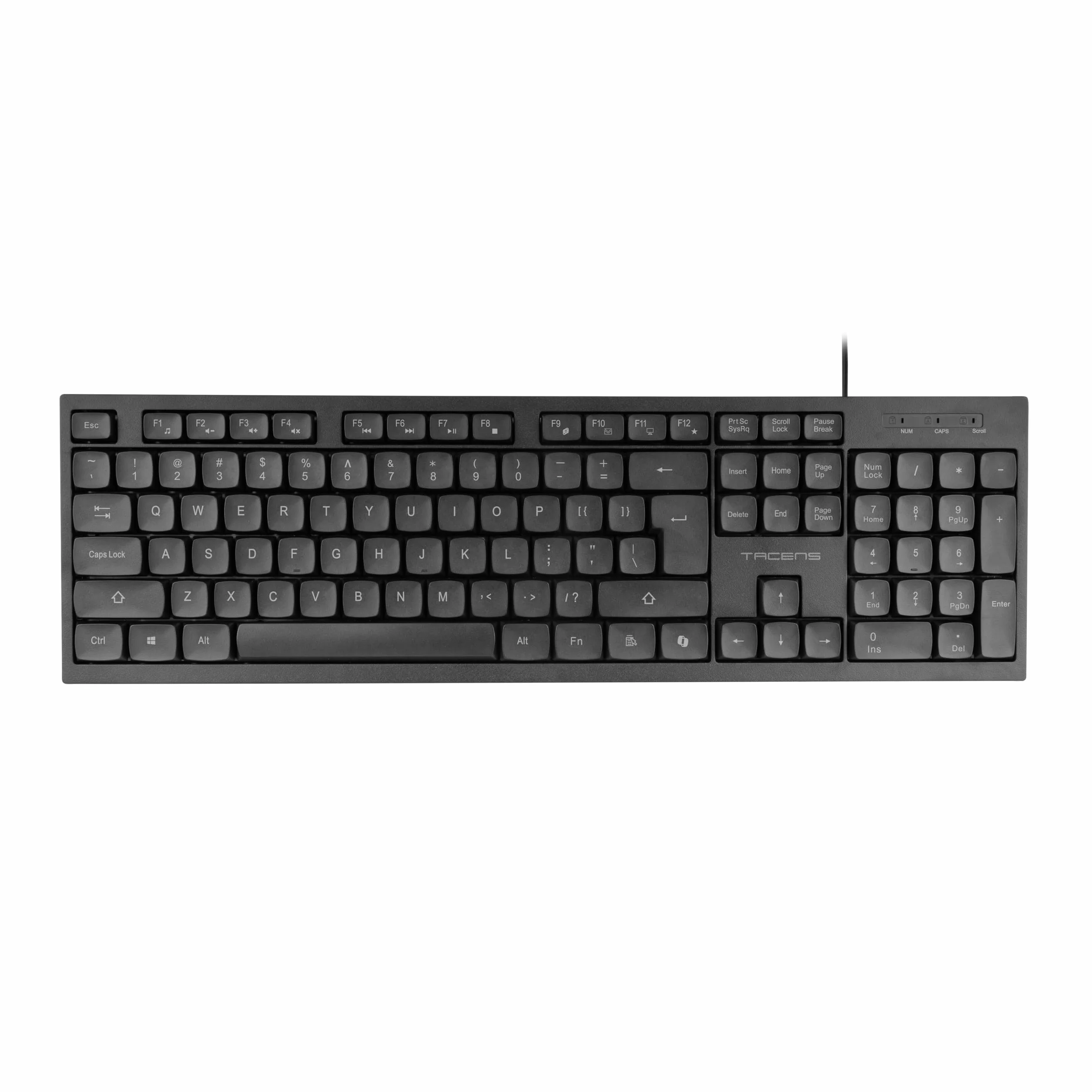 Tacens Anima AK02, Pełna Klawiatura PC, Kompaktowy Format, Ciche Klawisze o Niskim Profilu, SmartKey Copilot AI, Windows|Linux|Mac |PS4|PS5|XBOX ONE|XBOX SERIES X-S|Switch|Switch 2, Angielski US