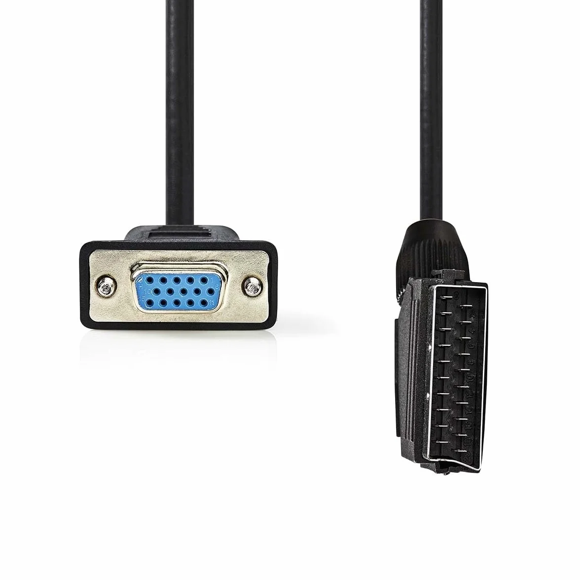 Nedis Kabel SCART SCART wtyczka VGA gniazdo niklowany 480p 2,00 m czarny
