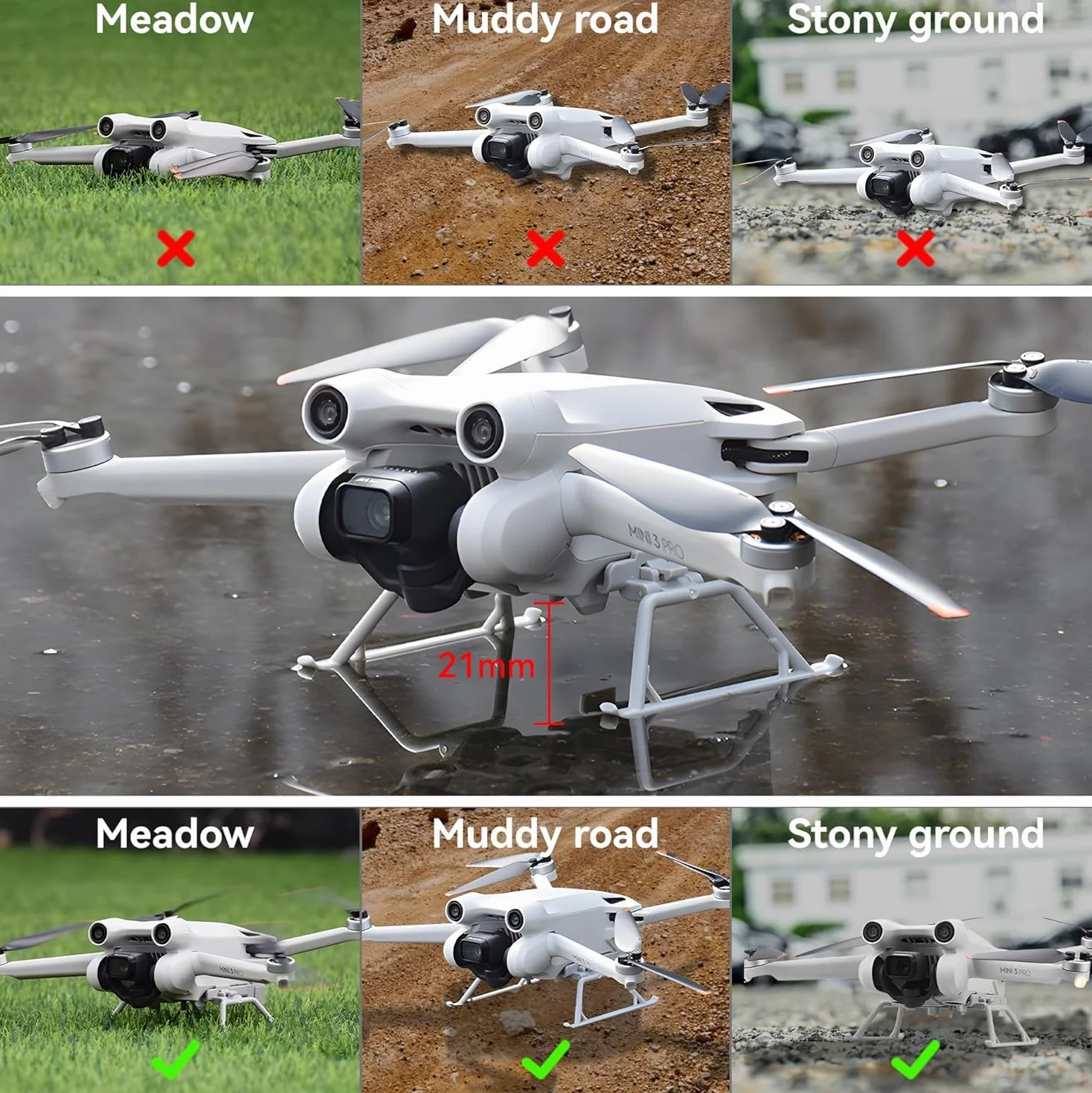 Mini 3 Pro/Mini 3 podwozie: składana szybka nogawka przedłużająca do akcesoriów do dronów DJI Mini 3/Mini 3 Pro