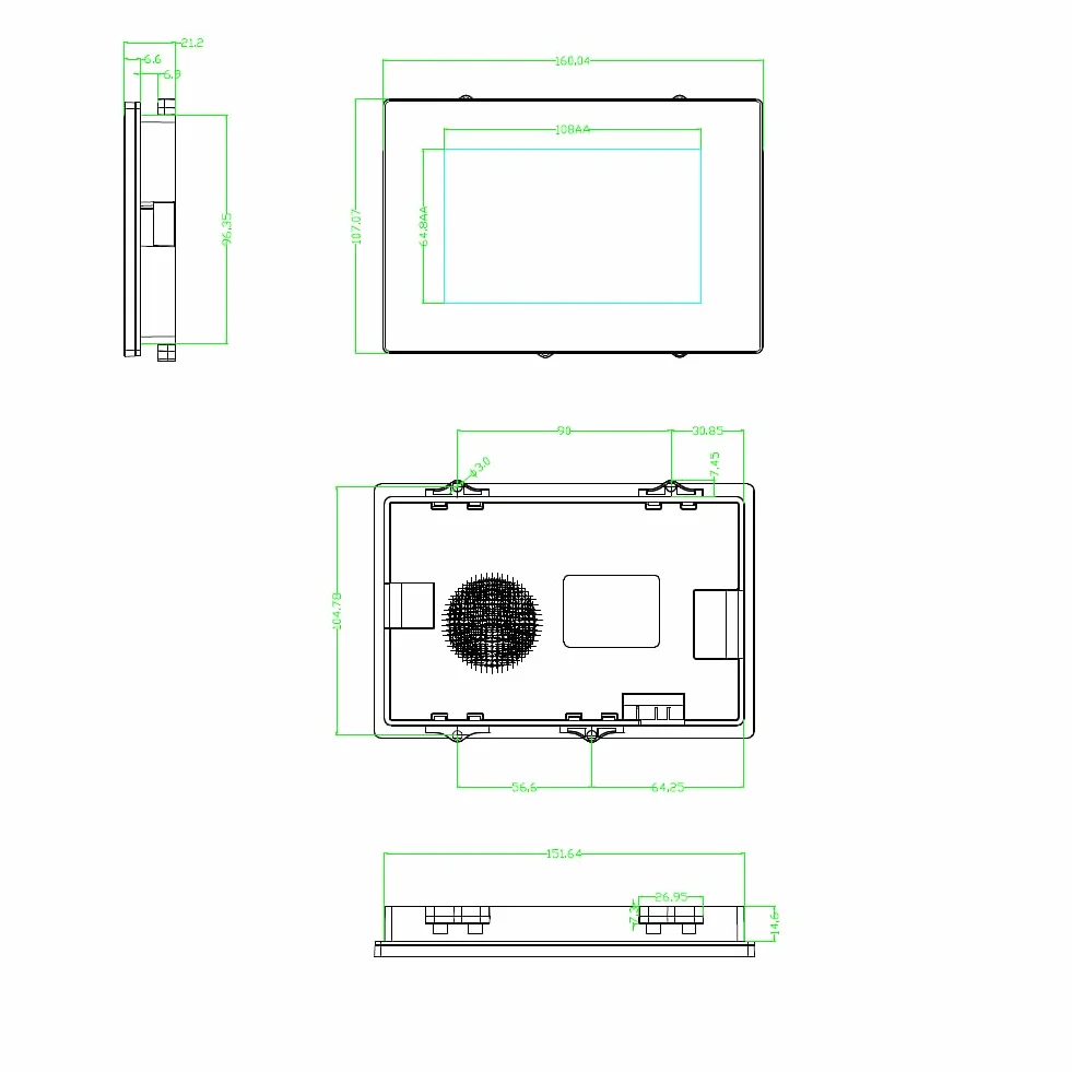 DIYmalls Nextion Inteligentny 5-calowy wyświetlacz HMI 5V pojemnościowy ekran dotykowy 800 x 480 TFT LCD z obudową do Arduino Raspberry Pi (NX8048P050-011C-Y)