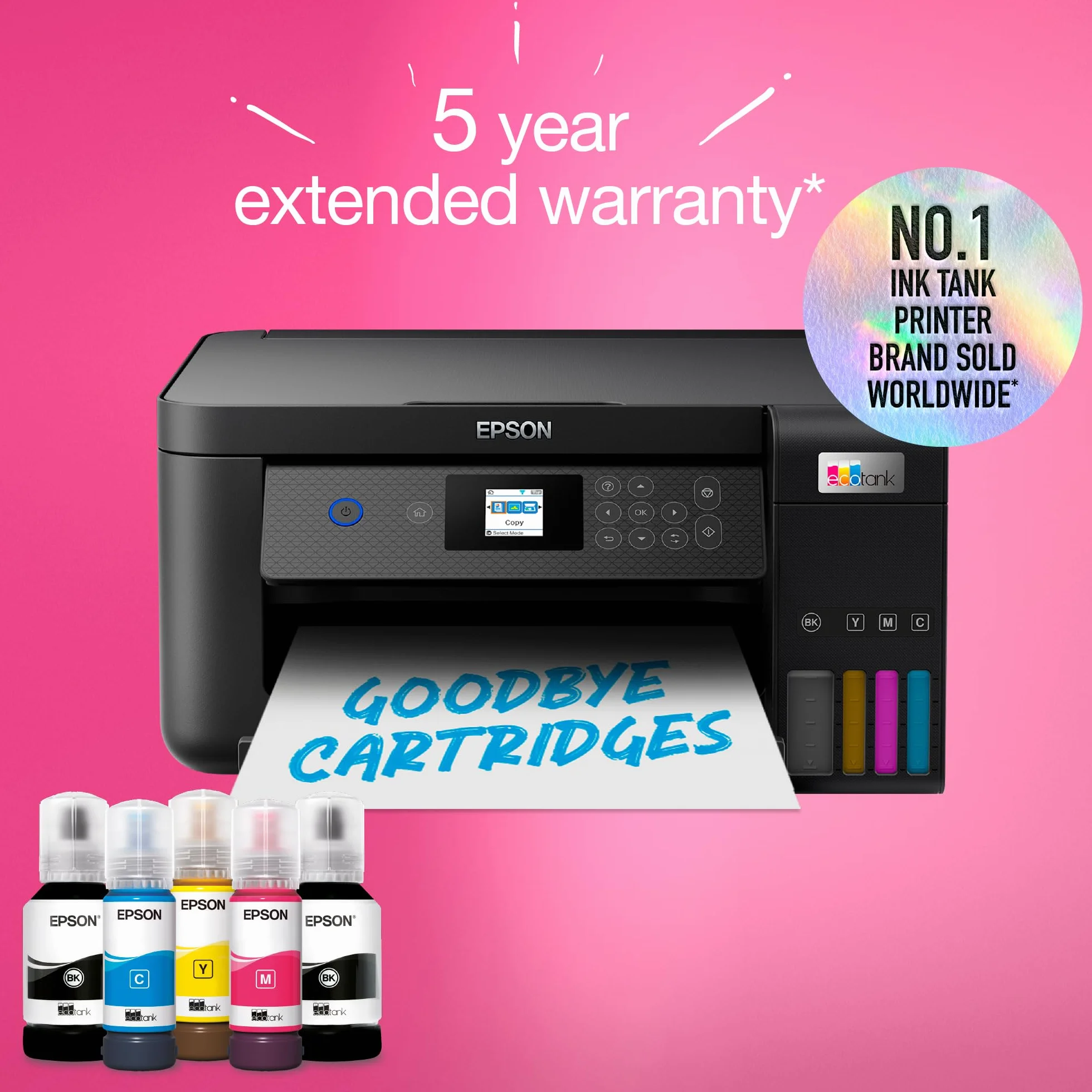 Epson EcoTank ET-2850 Drukarka zbiornika atramentowego Wi-FI do druku/skanowania/kopiowania, do 3 lat atramentu w zestawie