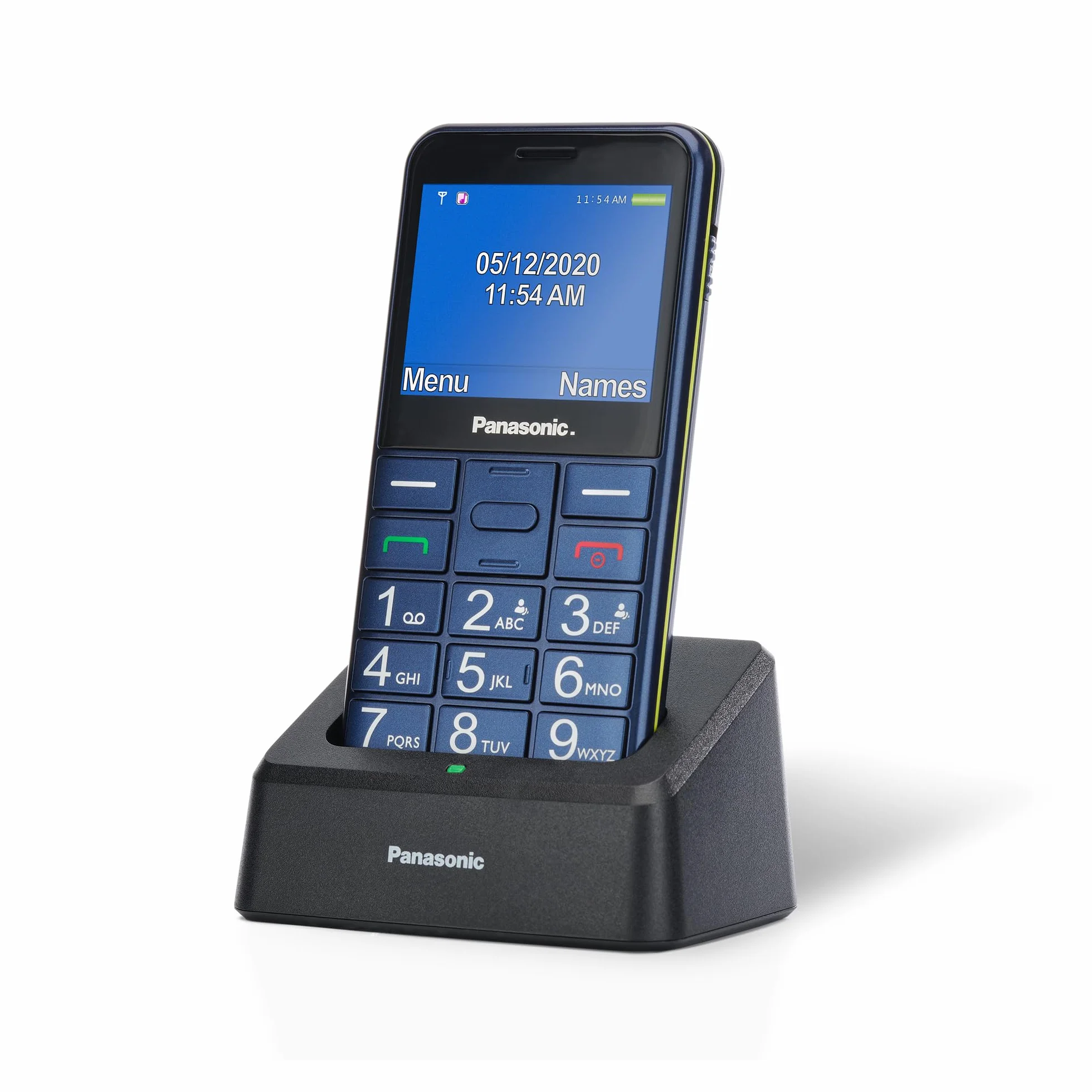 Panasonic KX-TU155 telefon komórkowy dla seniora (połączenia priorytetowe, czytelny ekran 2.4", podświetlane przyciski, jasna latarka LED), niebieski