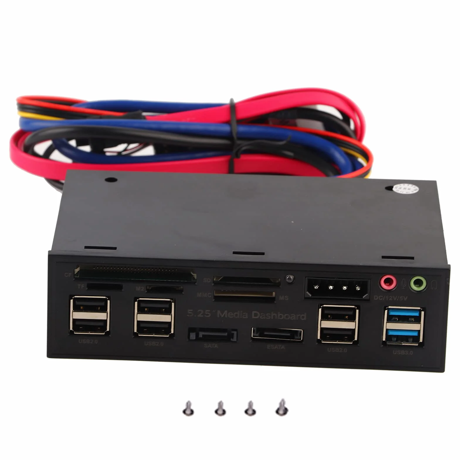 5,25 cala Media Dashboard Panel przedni Usb3.0 2.0 Hub Esata SATA Audio Multi Card Reader