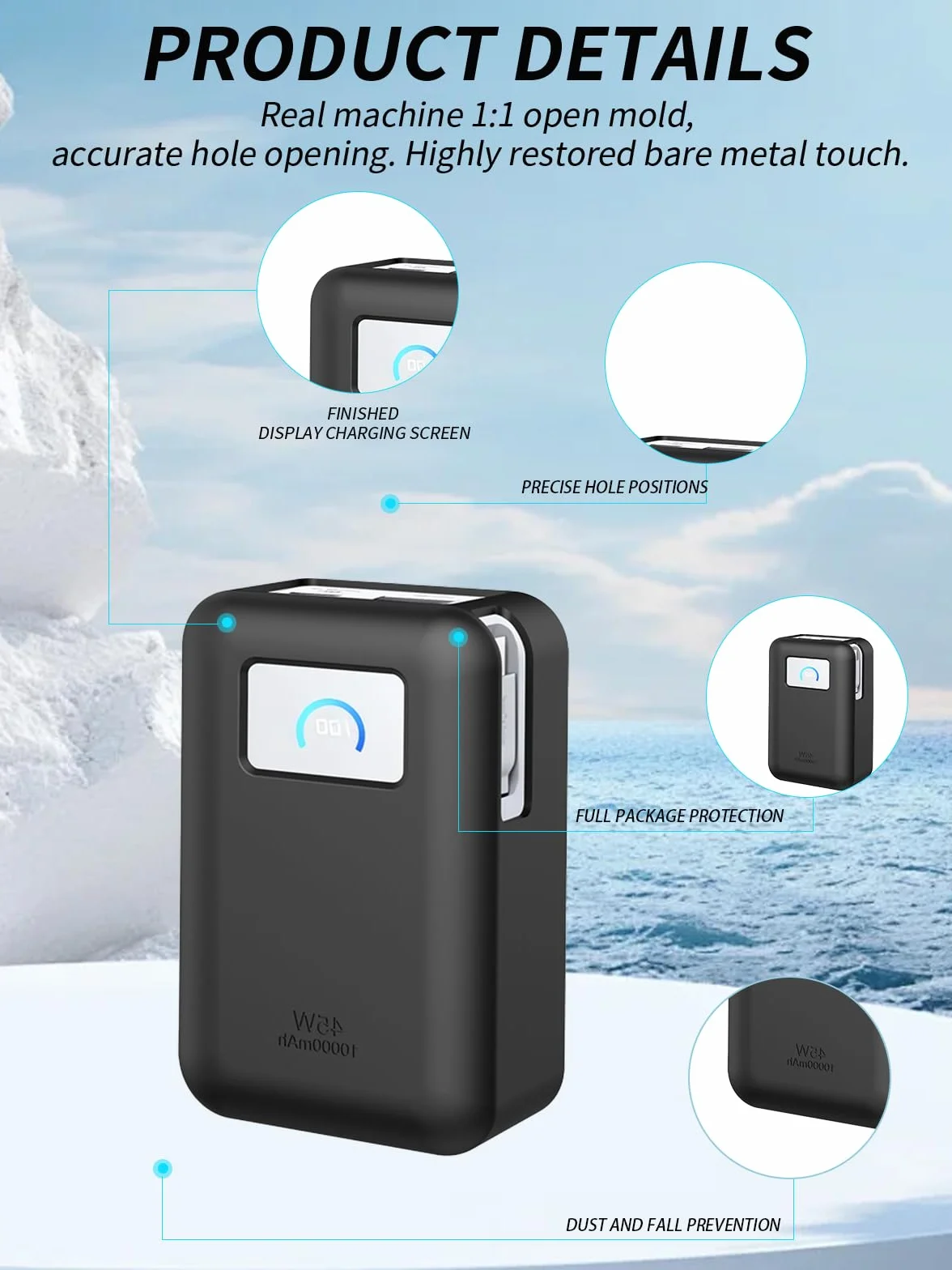 etui ochronne do Anker Nano Power Bank, 10 000 mAh, etui ochronne yystao – przyjazne etui silikonowe – nadaje się do wielokrotnego prania, odporne na zarysowania, kapanie, czarne