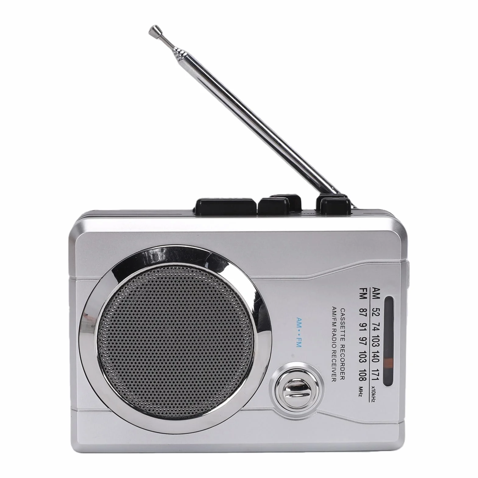 Bewinner Radio AM FM w Stylu Retro z funkcją Automatycznego Cofania i Gniazdem Słuchawkowym | Magnetofon kasetowy ABS, przenośny odtwarzacz muzyki, zabytkowe urządzenie audio, słuchanie na zewnątrz, akcesorium do