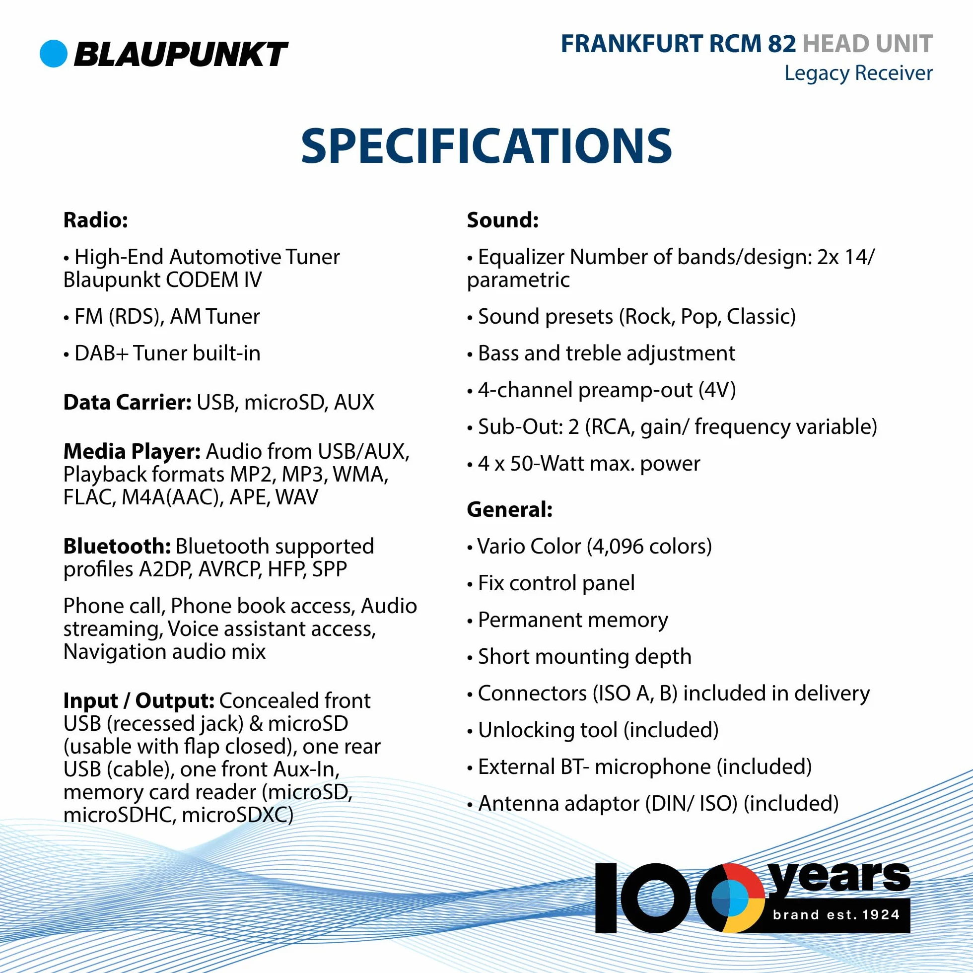 Blaupunkt Frankfurt Rcm 82 Dab Frankfurt Radio Samochodowe, Czarny, 1-DIN