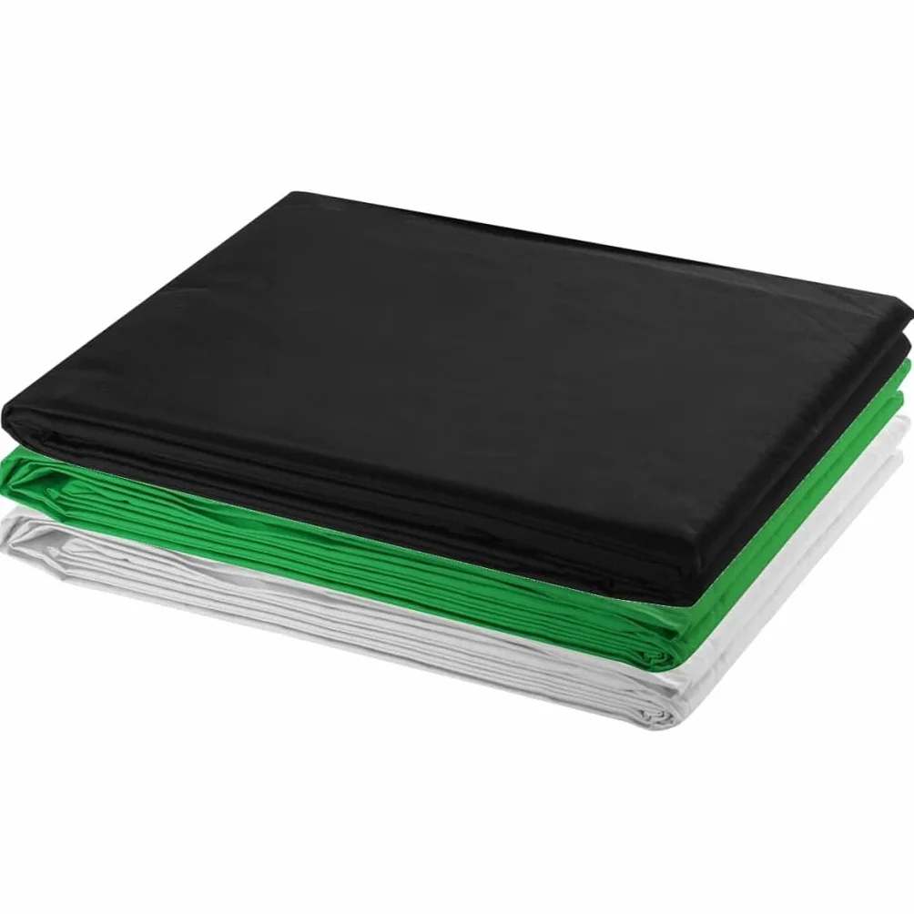 Zestaw do studia fotograficznego z 3 bawełnianymi tłami, 3 x 5 m, regulowany system aluminiowego tła z 2 statywami, 2 poprzeczkami, torba do przenoszenia, do fotografii, wideo, portretów