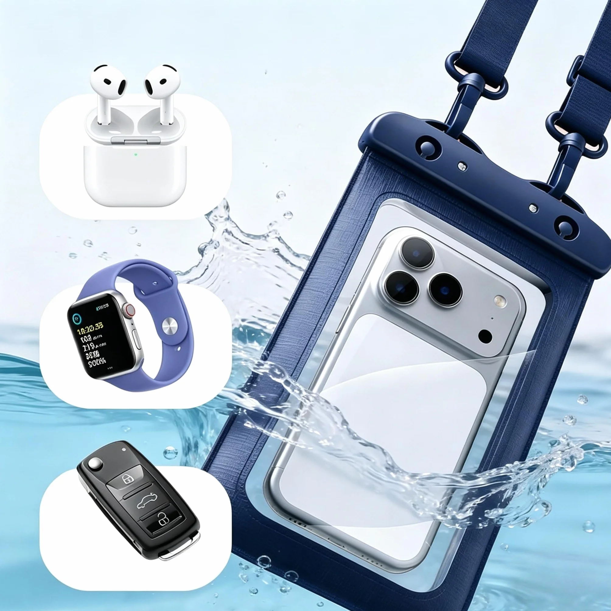 Wodoszczelne etui na telefon 7,2" IPX8 do iPhone 17/16/15 Pro Max Samsung S26 S25 S24 Ultra