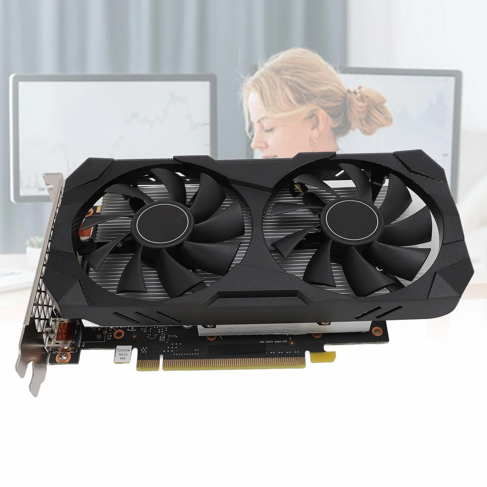 Karta graficzna do gier, wysoka wydajność, 1367 MHz, 7000 MHz, pamięć, 2 GB DDR5, 128 bitów, PCI Express 3.0 do gier komputerowych, ulepszony system chłodzenia, wyjście na wiele ekranów