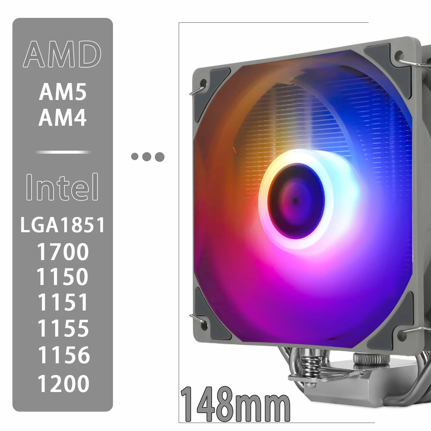 TR-Thermalright Assassin King 120 SE ARGB CPU chłodnica 5 Heatpipes, 1550 obr./min, cichy wentylator ARGB 120 mm, do AMD AM4 AM5, Intel LGA1851/1700/115x/1200,148 mm High PC