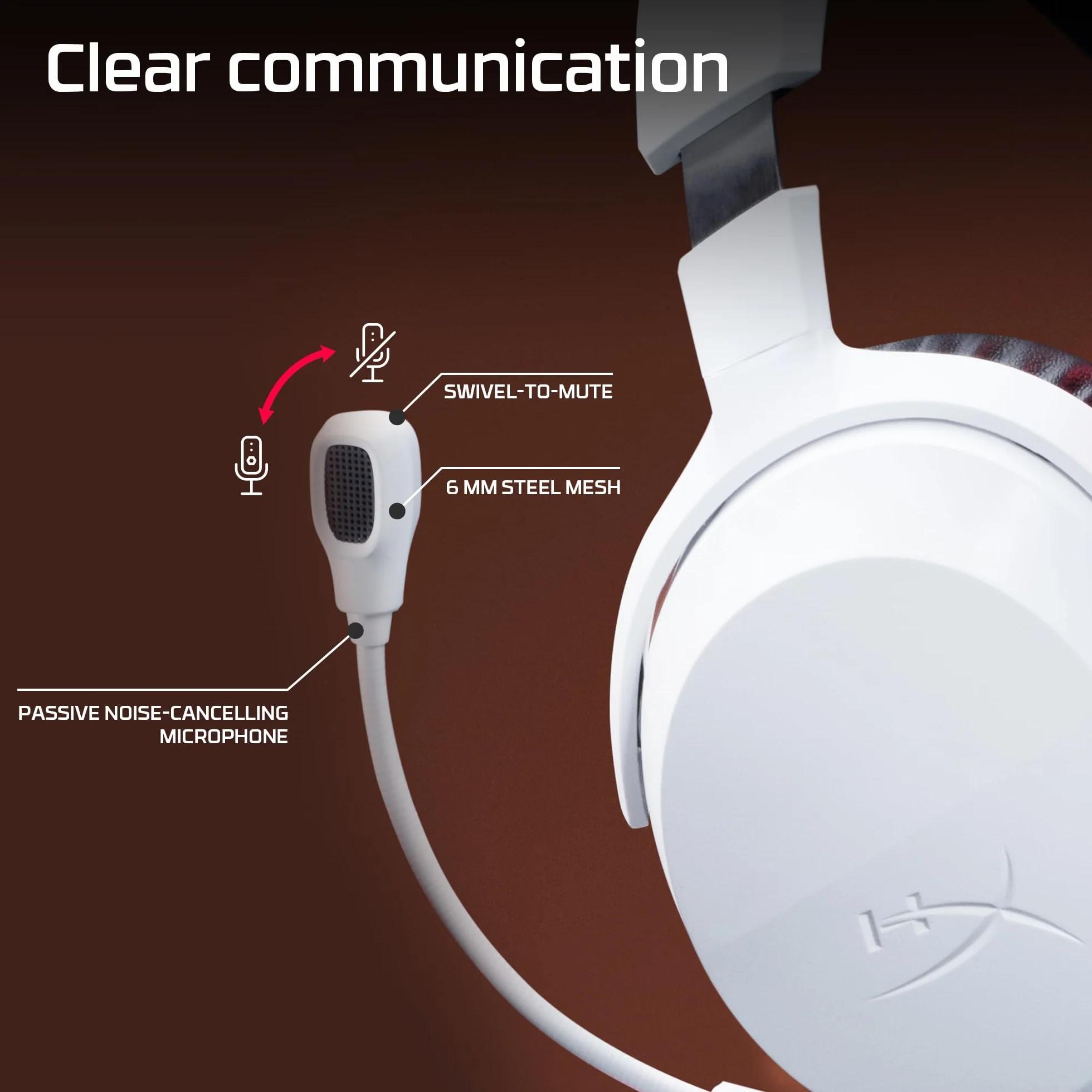 HyperX CloudX Stinger 3 Bezprzewodowy zestaw słuchawkowy do gier na PS5 | Bluetooth 5.2 i 2,4 GHz, do 80 godzin baterii, sterowniki 50 mm, mikrofon, biały