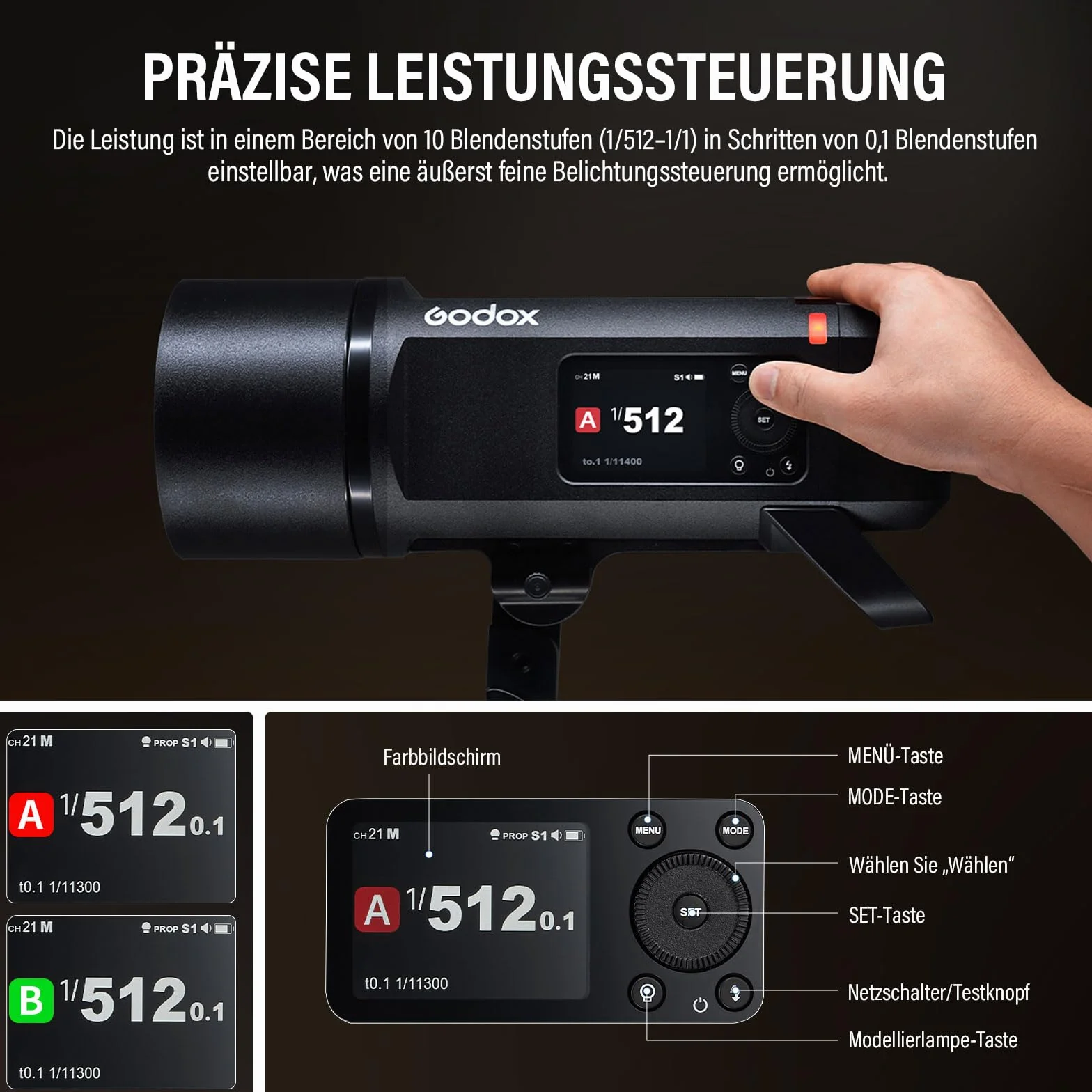 GODOX AD800Pro 800W TTL lampa błyskowa zewnętrzna, 2,4 G Wireless HSS 1/8000s, zdejmowana bateria litowa, 10-stopniowa regulacja, 40 W, podwójny tryb lampy 2800K-6000K, czas ładowania 0,01-1,5, 300