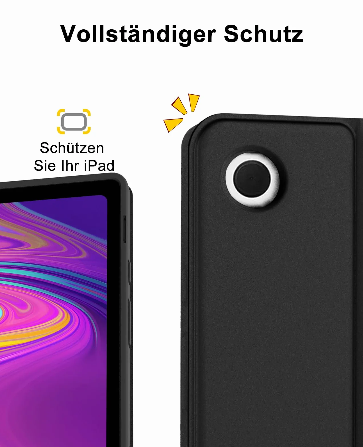 SENGBIRCH Etui na klawiaturę do Samsung Galaxy Tab A9 Plus 11" 2023 - QWERTZ niemiecka klawiatura zdejmowana Bluetooth bezprzewodowa klawiatura do Galaxy Tab A9+ 11'' 2023 (SM-X210/X216/X218), czarne