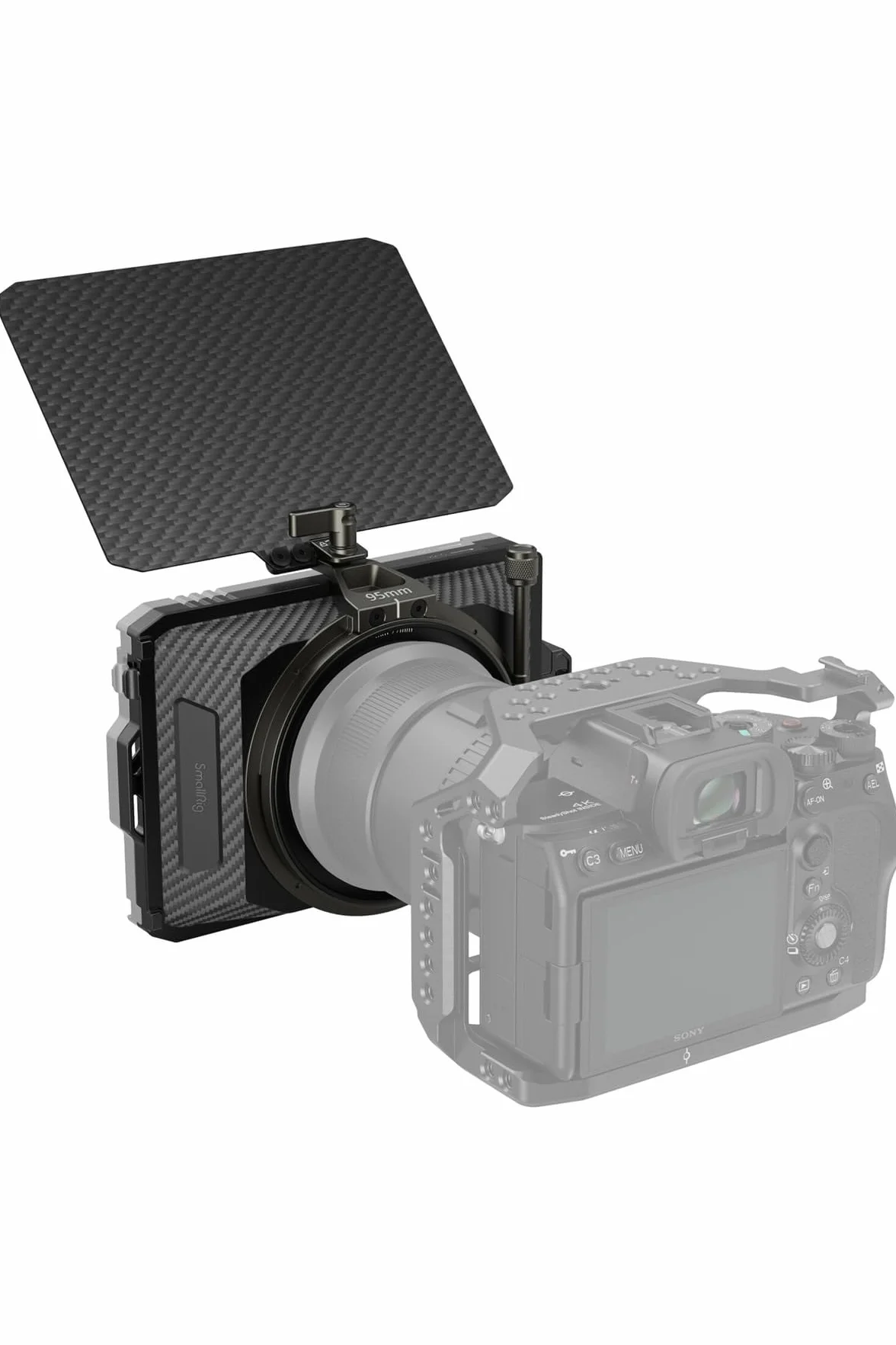 SMALLRIG Mini Matte Box Lite z Flagą Górną do Lustrzanek Cyfrowych i Aparatów Bezlusterkowych, Kompatybilny z Obiektywami 67mm/72mm/77mm/82mm/95mm, Dostarczany z Tacą na Filtry - 3575