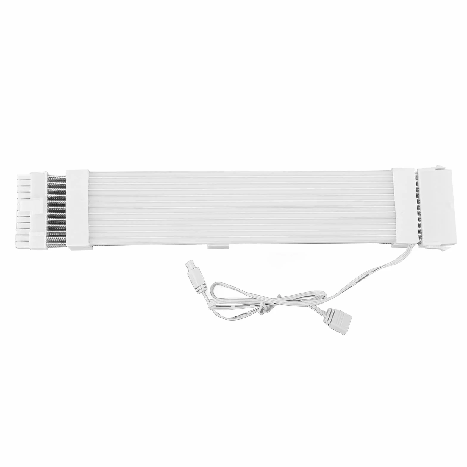 Przedłużacz zasilania RGB, kabel zasilacza ARGB z 5 V 3-pinową obsługą adresowalną, kabel RGB 18AWG do komputera stacjonarnego ze zsynchronizowanymi efektami świetlnymi (24-pinowy kabel ARGB)