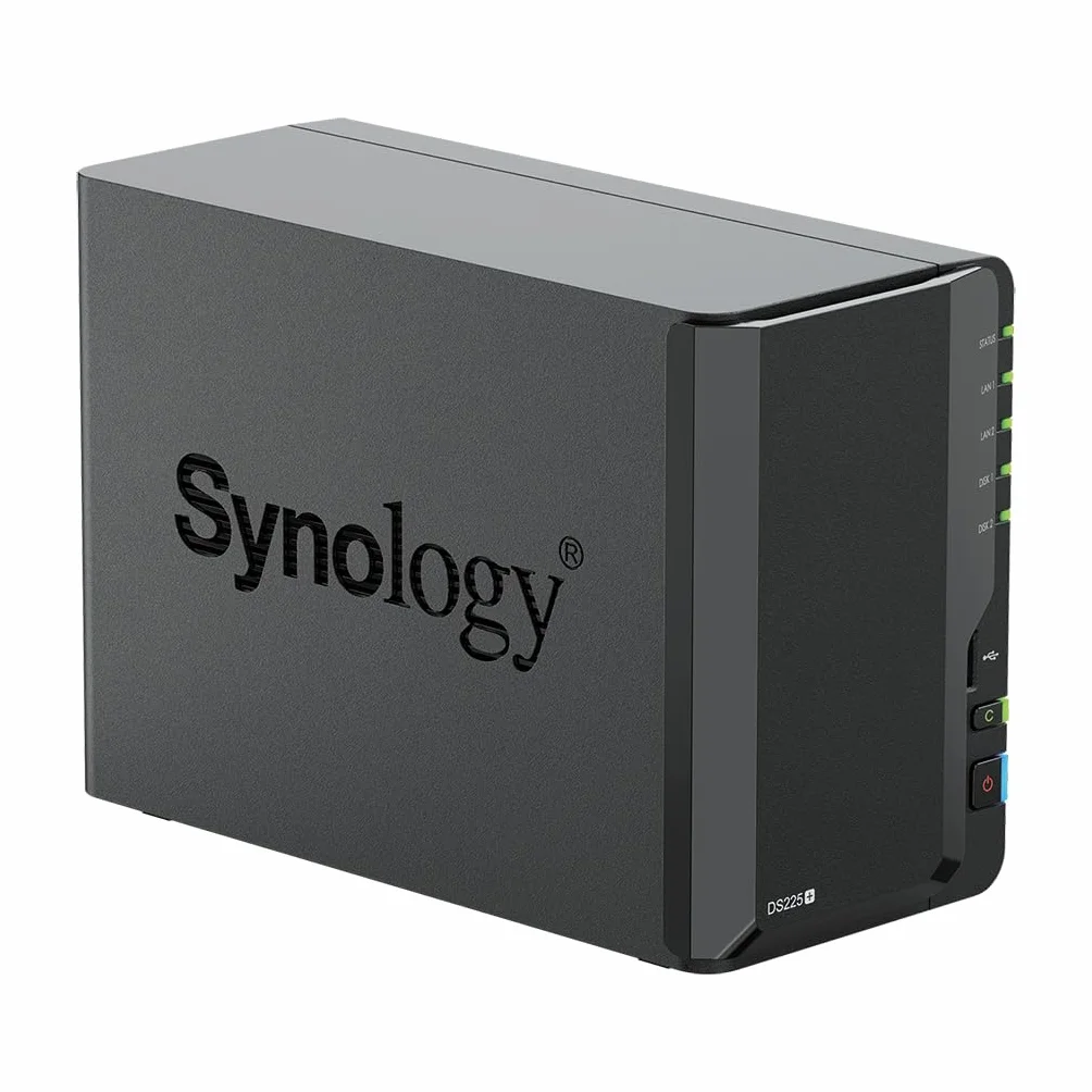 Synology DS225+ 12TB (Seagate Ironwolf 2x6TB) 2-Bay Plus Series - Intel Celeron J4125 Quad-Core, 2 GB DDR4 Non-ECC SODIMM, 1 x 2,5 GbE i 1 x Port LAN RJ-45 1GbE