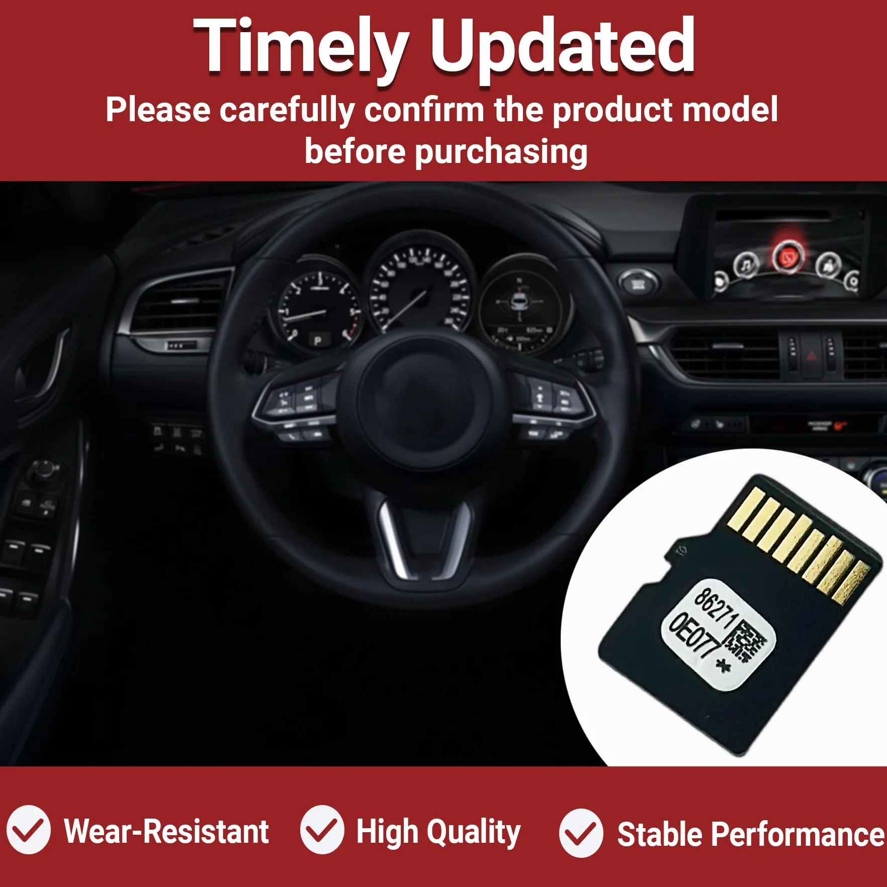 2025 najnowsza karta SD do nawigacji GPS kompatybilna z Toyota Highlander Tacoma 4Runner RAV4 Camry Corolla Tunder, aktualizacja karty micro SD mapy GPS USA/Kanada, zamiennik 86271-0E077