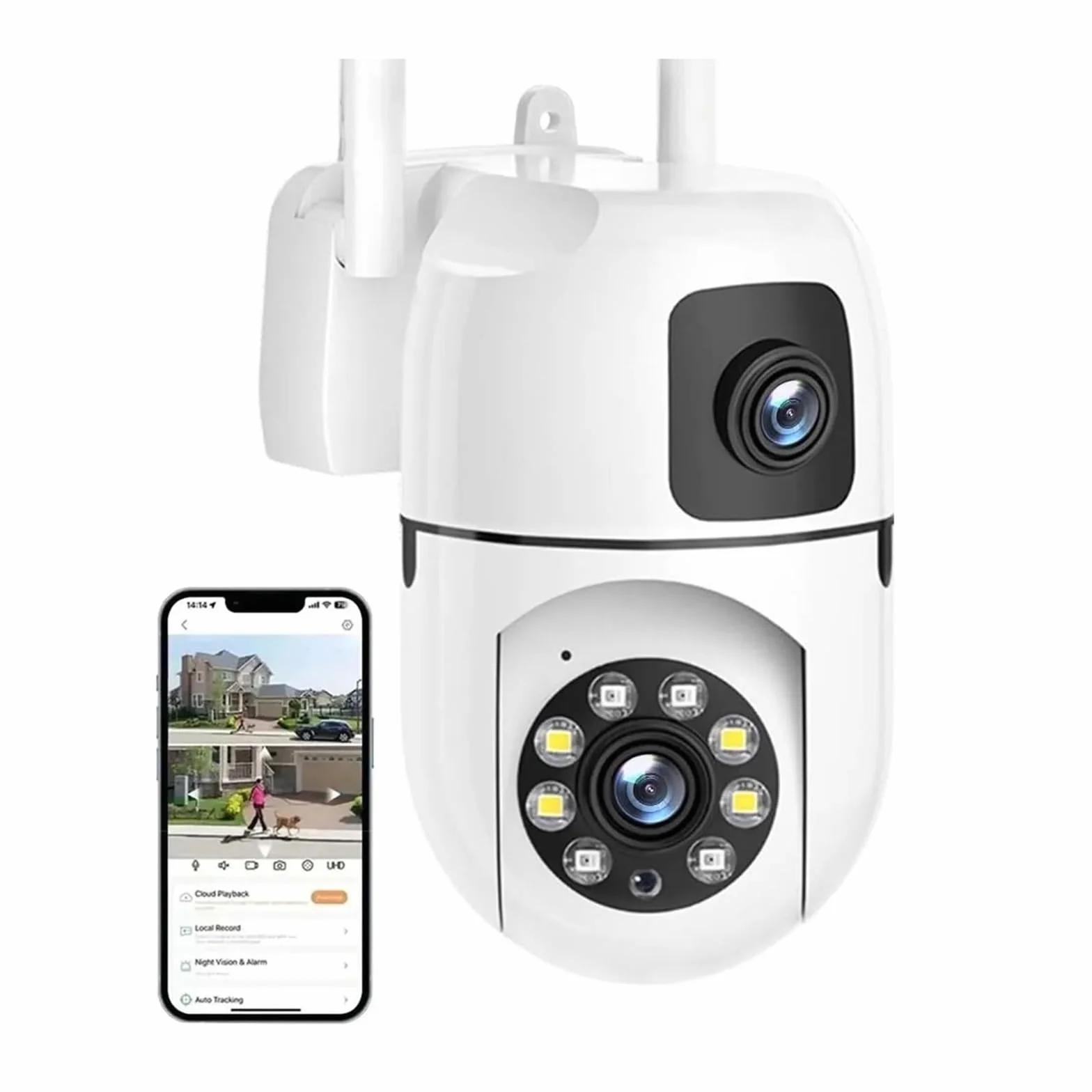 Kamera IP 4MP z podwójnym obiektywem WiFi Bezprzewodowa ochrona wewnętrzna Połączenie Bluetooth Kamery do monitoringu CCTV PTZ(4MP Add 64G SD)