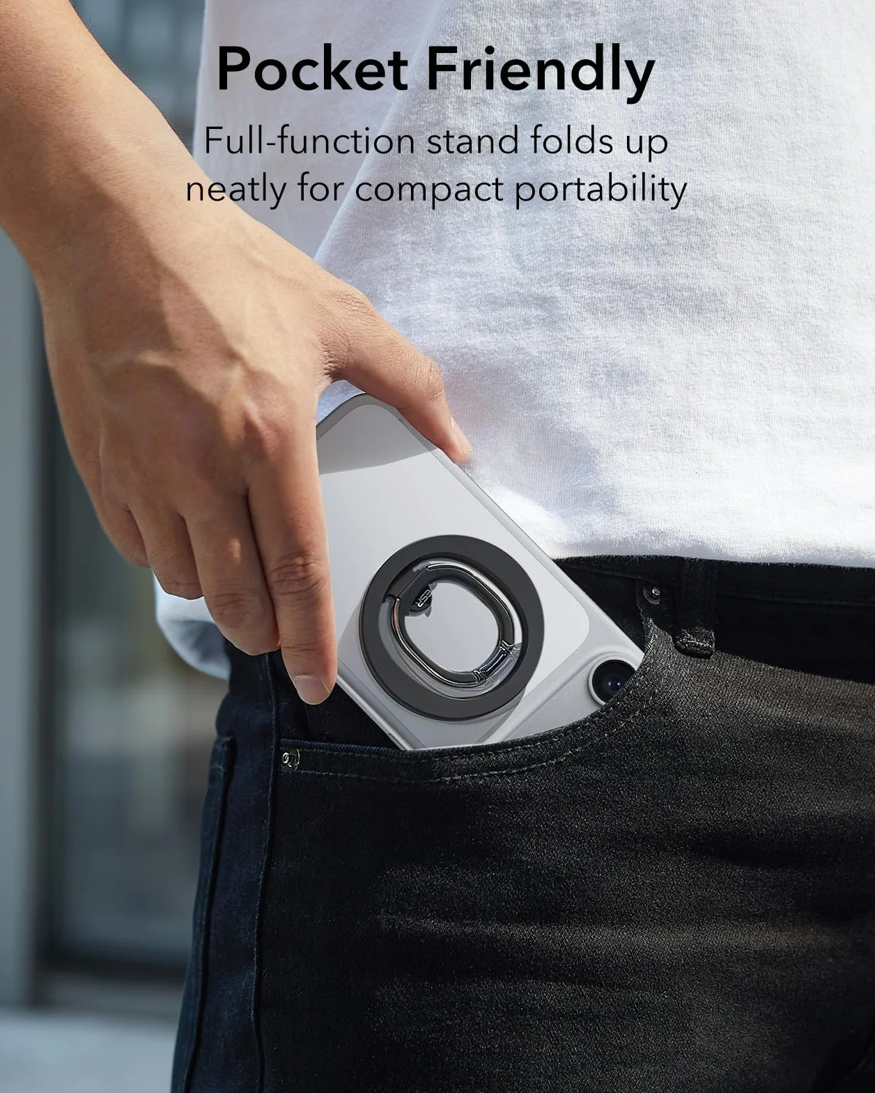 ESR MagSafe Ring Holder, podwójny pierścień magnetyczny uchwyt na telefon do wszystkich smartfonów, stop MagSafe stojak na telefon iPhone Air 17 Pro Max 16 15 14 Plus 13 12-7, Galaxy S25, Pixel 10 (2