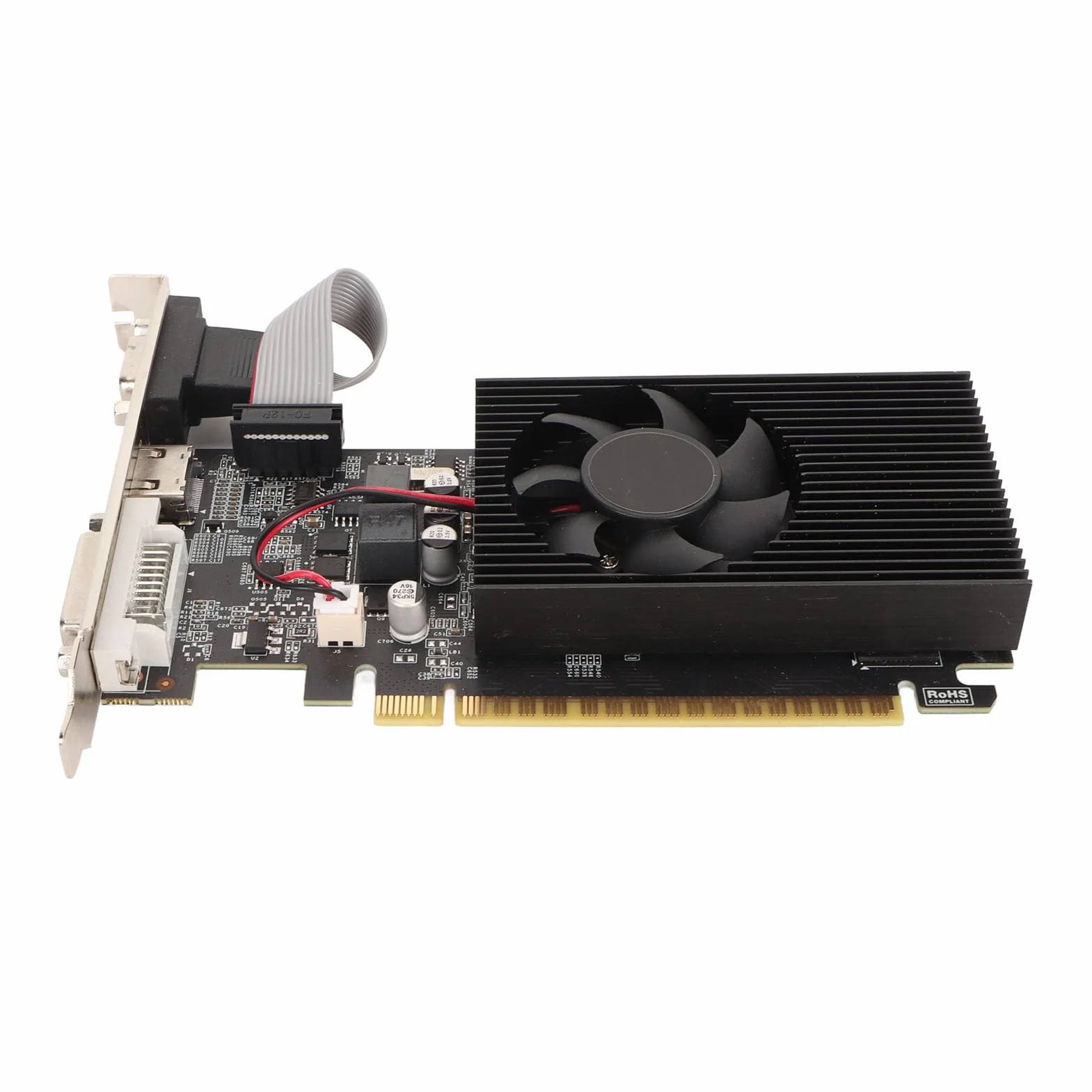 Karta Graficzna GT730 4G DDR3 128bit, Karta Graficzna do Gier Stacjonarnych z Wyjściem DVI VGA HDMI, PCI Express 2.0 X16, z Wentylatorem Chłodzącym