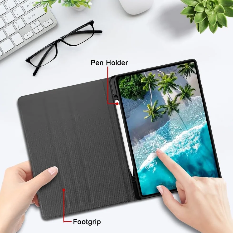 Kompatybilny z Honor Pad 10 HEY3W00 HEY3W10 12,1 cala 2025 (wzór: Niebieski stokrotek) Etui premium ze skórzaną klapką ze wzorem