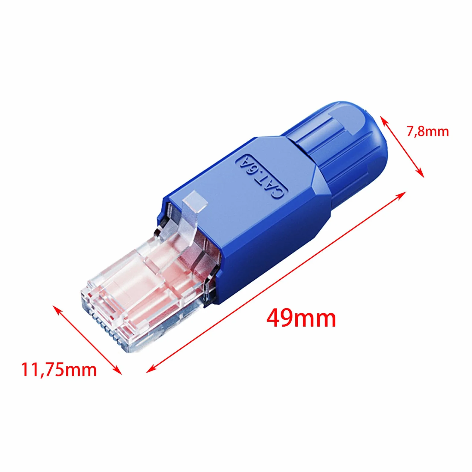 Powice Cat7 RJ45 wtyczka beznarzędziowa, niebieska, 2 sztuki