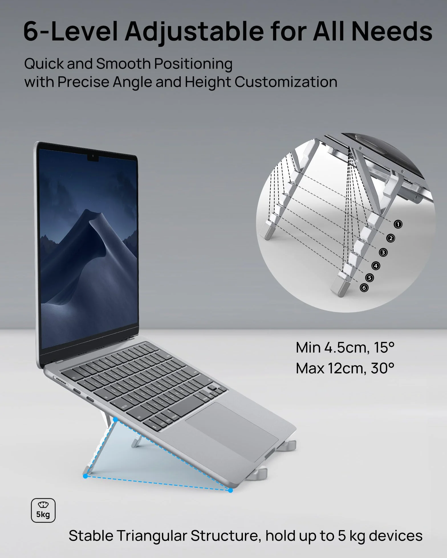 SODI Ultra kompaktowy składany stojak na laptopa aluminiowy z regulowaną wysokością 10-16 cali