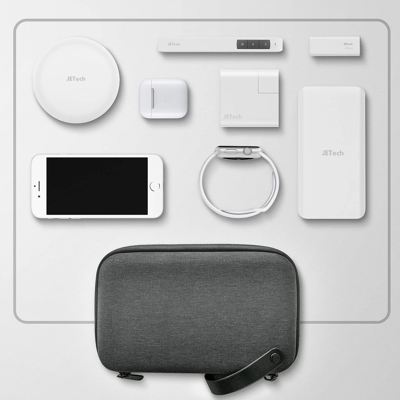 JETech Organizer Etui dla Akcesoria Podróżne, Przenośna Elektroniczna Sakiewka Gadżety Torba dla Zasilacz MacBook, Kabel, Długopis Rysika, Kartę SD, Ładowarkę, Mysz, Bank Mocy, Pamięć Flash USB