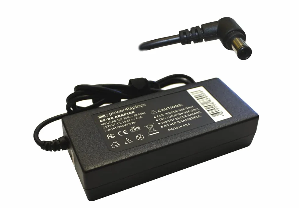 Power4Laptops Zasilacz Sieciowy Ladowarka do Laptopa Zasilanie kompatybilny z Sony Vaio VPC-F118FJ/W