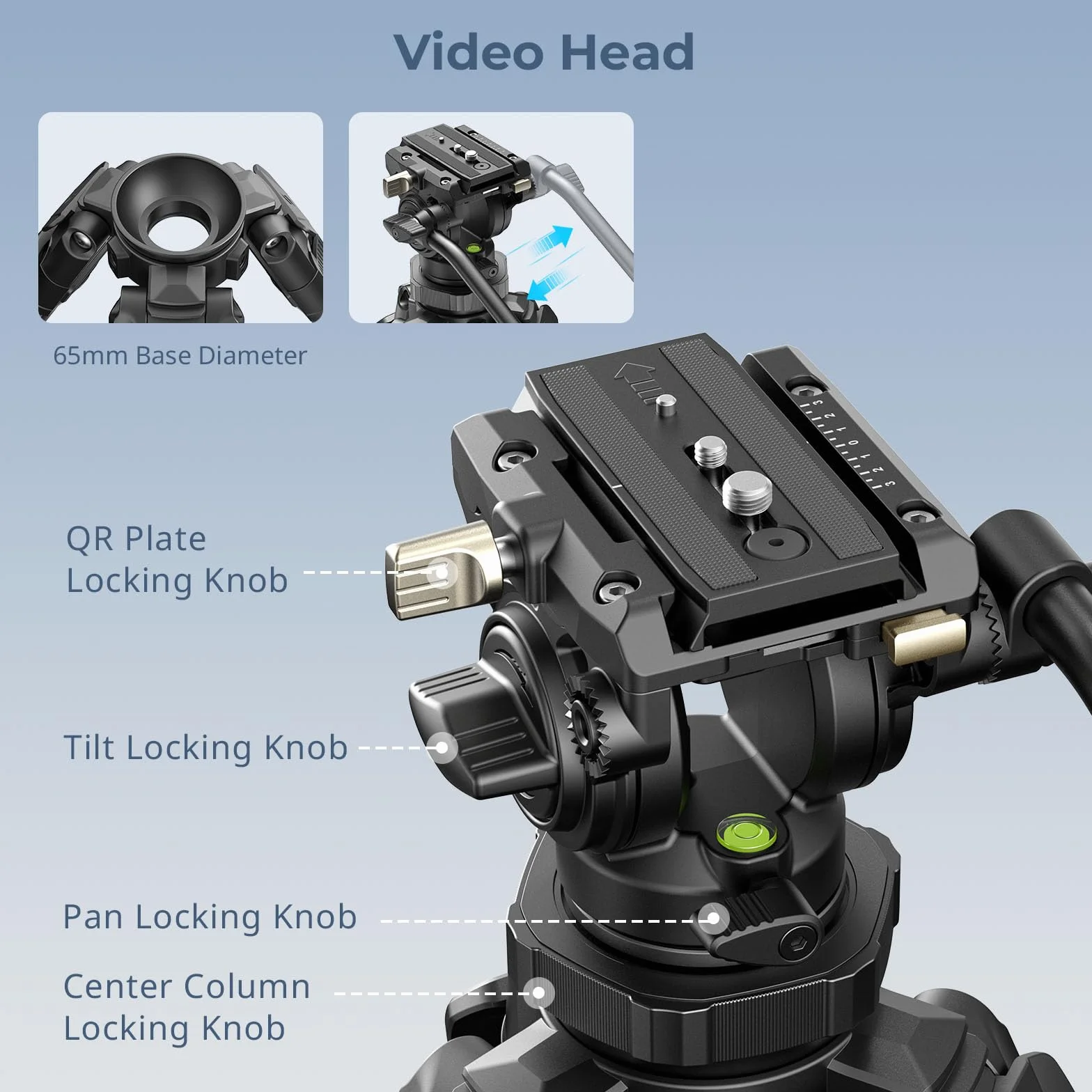 SMALLRIG Statyw wideo AD-50Pro Heavy Duty, lekki statyw z włókna węglowego z jednostopniową regulacją wysokości FreeSpeed, głowicą płynną, dwutrybową płytą QR, wagą 7 funtów, do 13,2 funta-4420