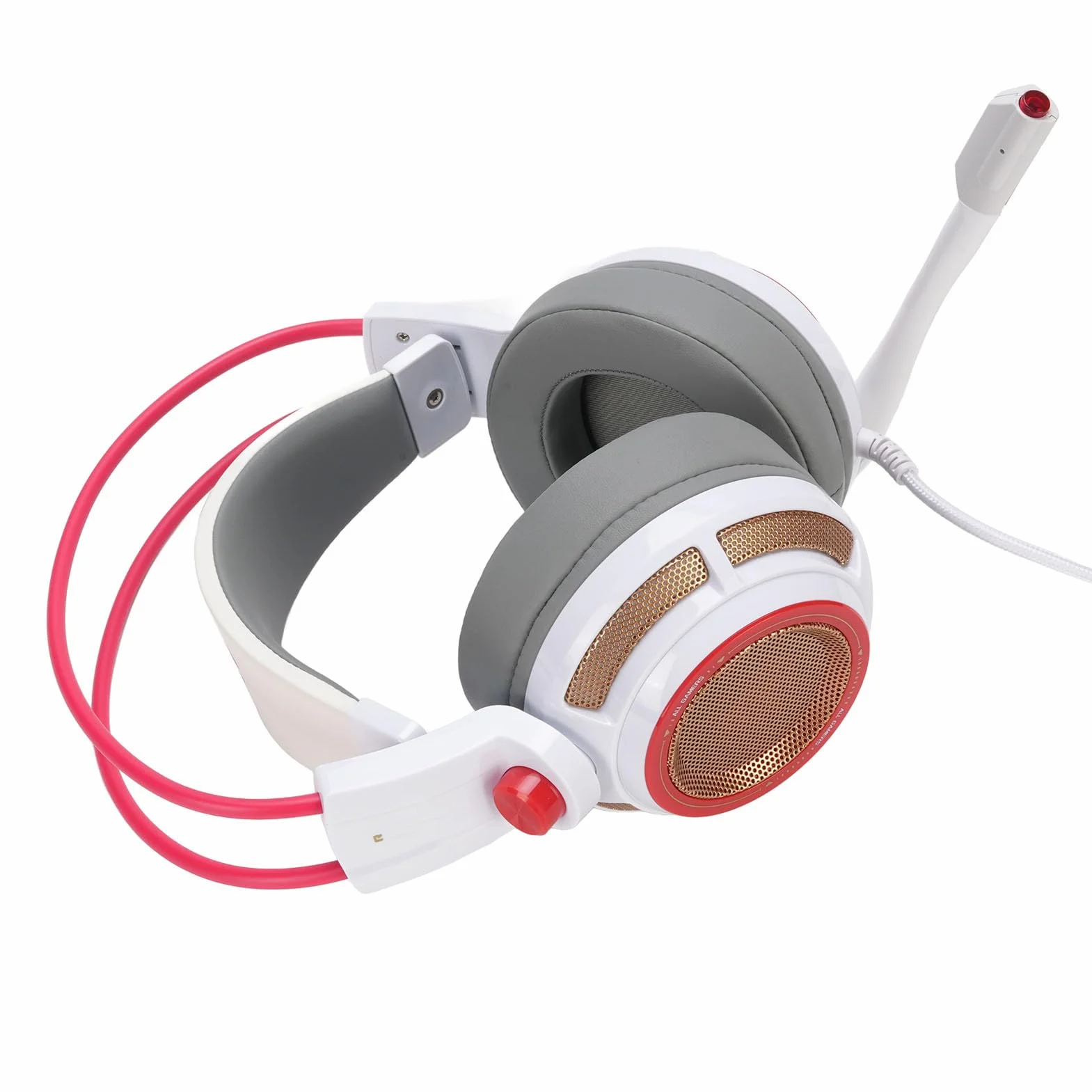 Cocoarm Gamingowy Zestaw Słuchawkowy Zestaw Słuchawkowy USB z Dźwiękiem Przestrzennym 7.1 ABS PC Mikrofon Dookólny Wibracja Bass Światło LED do Transmisji Strumieniowej z Komputera PC Czat Zespołu