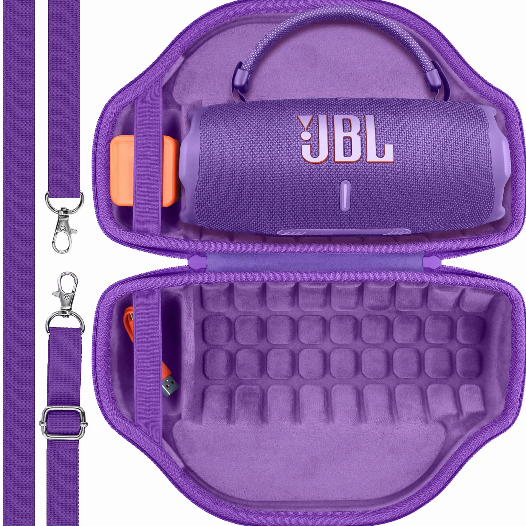 co2CREA Twarda torba przenośna etui schowek na JBL Charge 6 przenośny bezprzewodowy głośnik Bluetooth z odpinanym paskiem na ramię, tylko etui