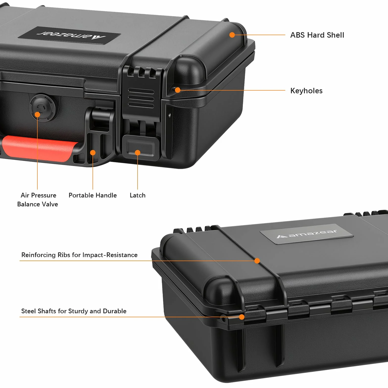 AMAZEAR Wodoszczelna walizka do DJI Osmo Pocket 4, akcesoria i aparat, etui ochronne o twardej obudowie, zaprojektowane specjalnie do Osmo Pocket4 Diving Combo Kit, z paskiem na rękę i karabińczykiem
