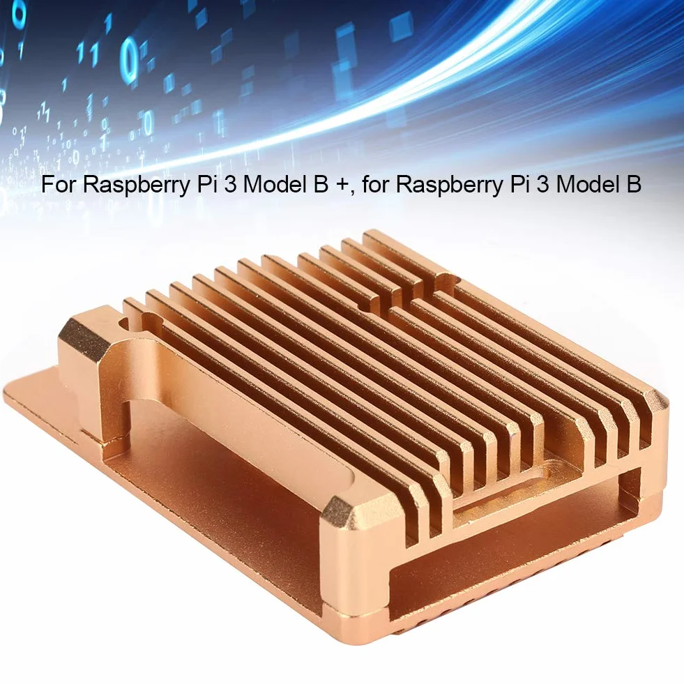 Obudowa ochronna ze stopu aluminium do Raspberry Pi 3 model 2B/3B, odprowadzanie ciepła, akcesoria komputerowe (złota)