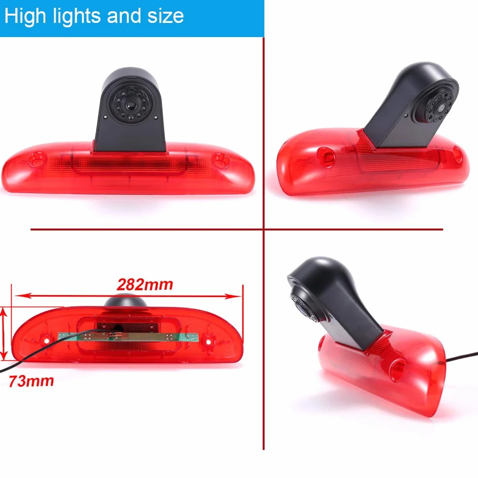 HD widoczność w nocy kamera cofania w 3. światło hamowania, system cofania + wyświetlacz LCD TFT o przekątnej 4,3" do FIAT Ducato 244 Bus Kast/Peugeot Boxer/Citroen Jumper 2002-2006 Relay 2002-2006