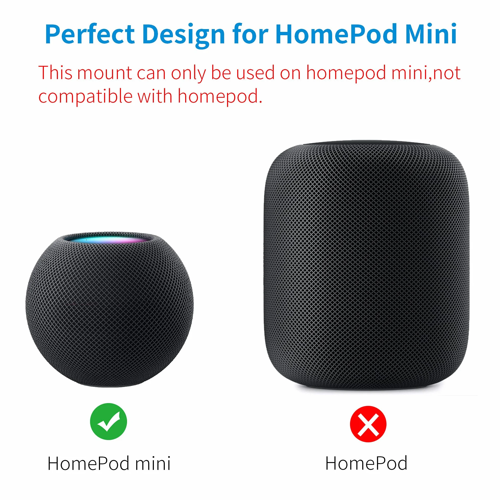 SPORTLINK Kompatybilny z Homepod Mini uchwyt ścienny – Homepod mini uchwyt, wbudowany system zarządzania kablami, oszczędność miejsca, czarny