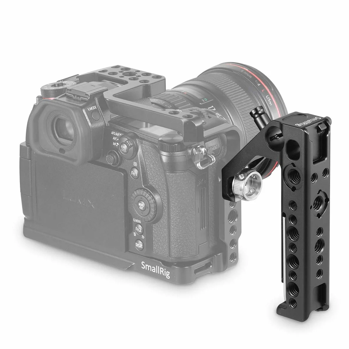 SMALLRIG Górny Uchwyt dla ARRI z Otworami Ustalającymi dla ARRI Klatki Aparatu, Ergonomiczny KształT, z Adapterem Zimnej Stopki Zaprojektowanym z Zabezpieczeniem Przed ZsunięCiem - 2165C
