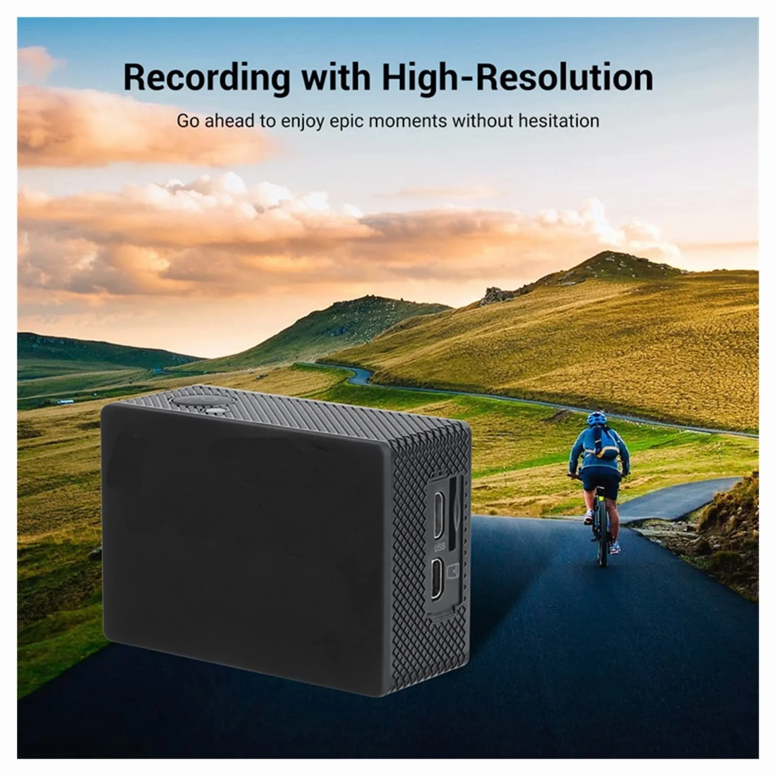 Kamera sportowa ze stabilizacją obrazu, Wodoodporna kamera akcji 4K Ultra HD 4K Kamera akcji 1080P / 30fps 2,0-calowy ekran 170D Wysoka liczba klatek na sekundę Stabilna wydajność(32G Card,Wit)