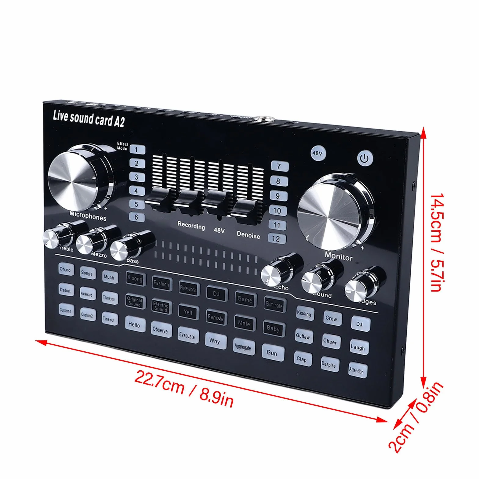 Ejoyous Profesjonalny Mikser Audio z Karty Dźwiękowej na żywo z Napięciem 48V OTG do PC Cell Telefon Streaming Nagrywanie Kompatybilne z Systemem IOS Android Windows
